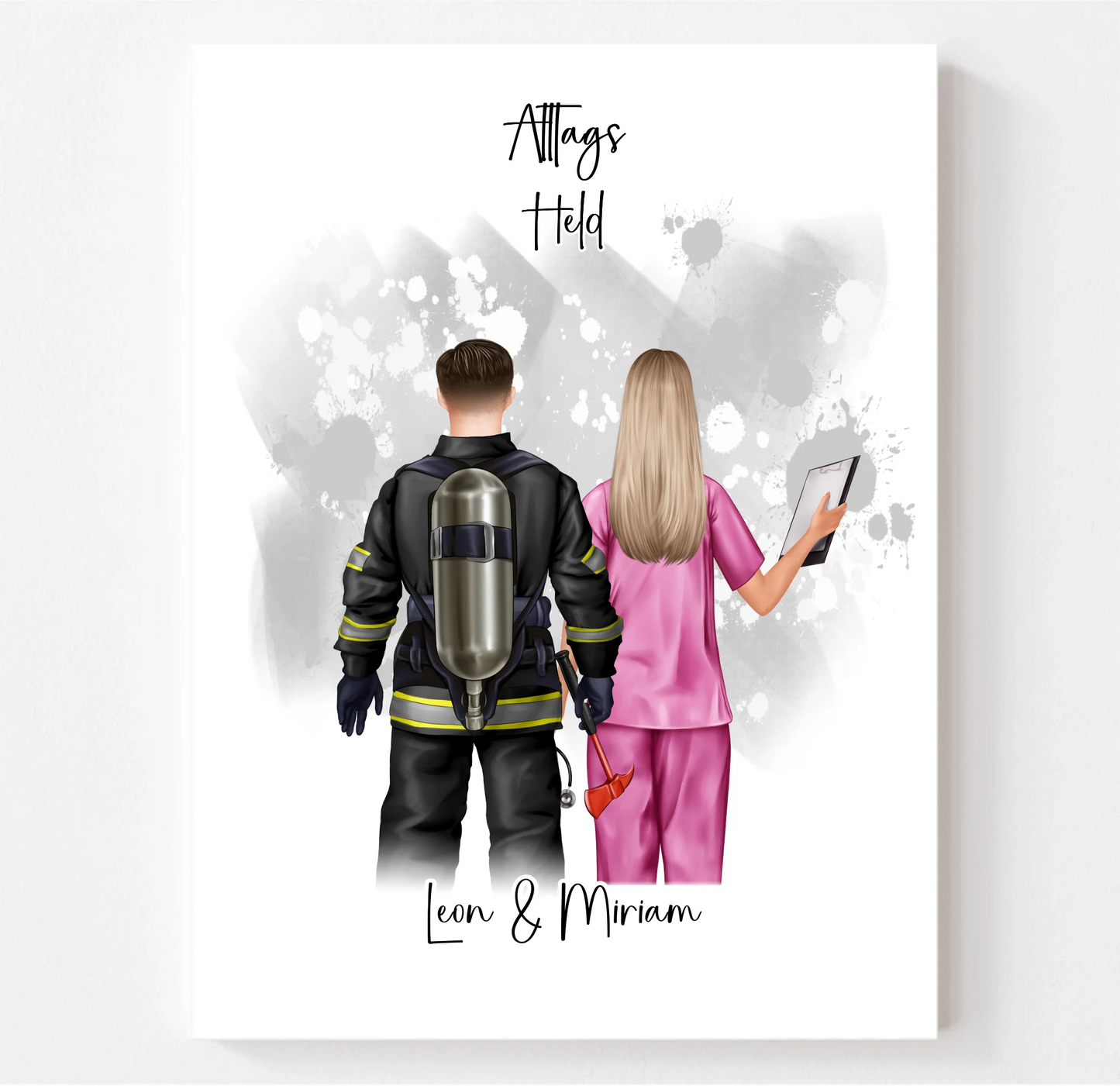 Feuerwehr & Krankenschwester Poster
