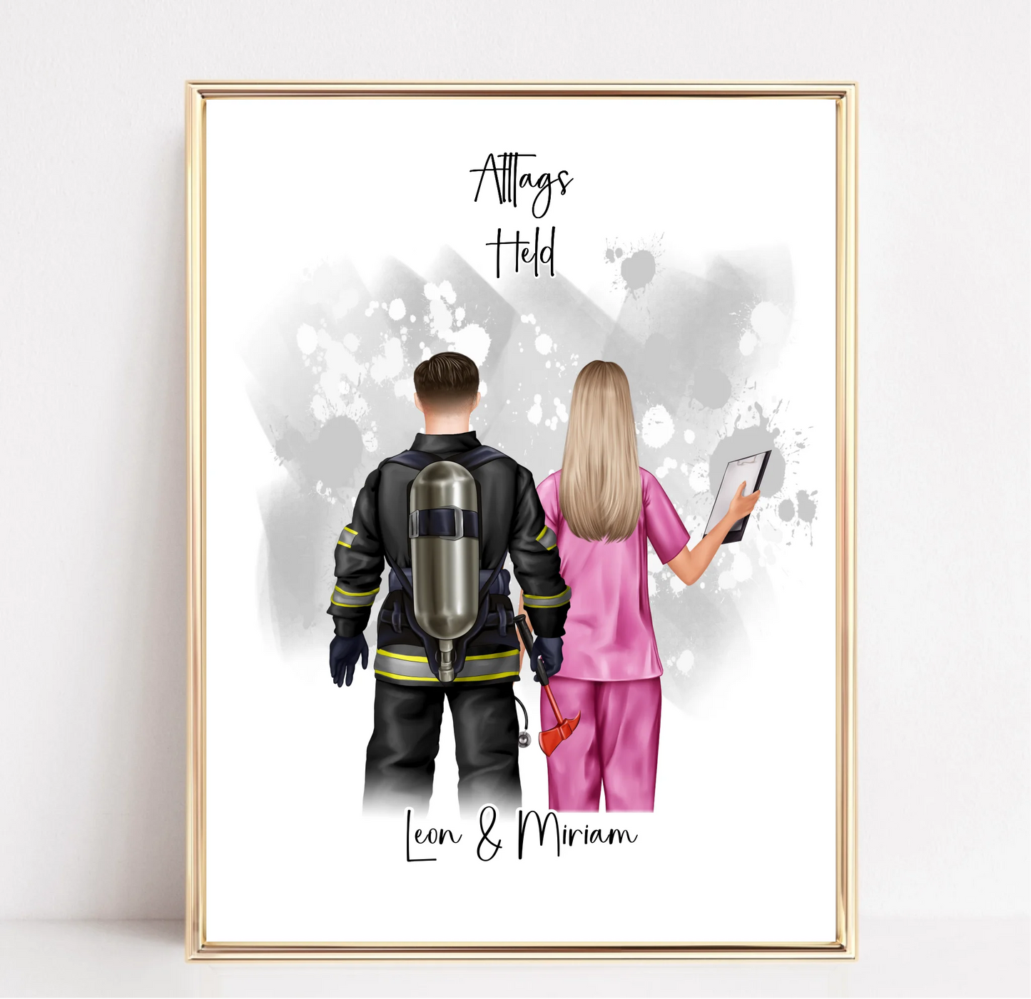 Feuerwehr & Krankenschwester Poster