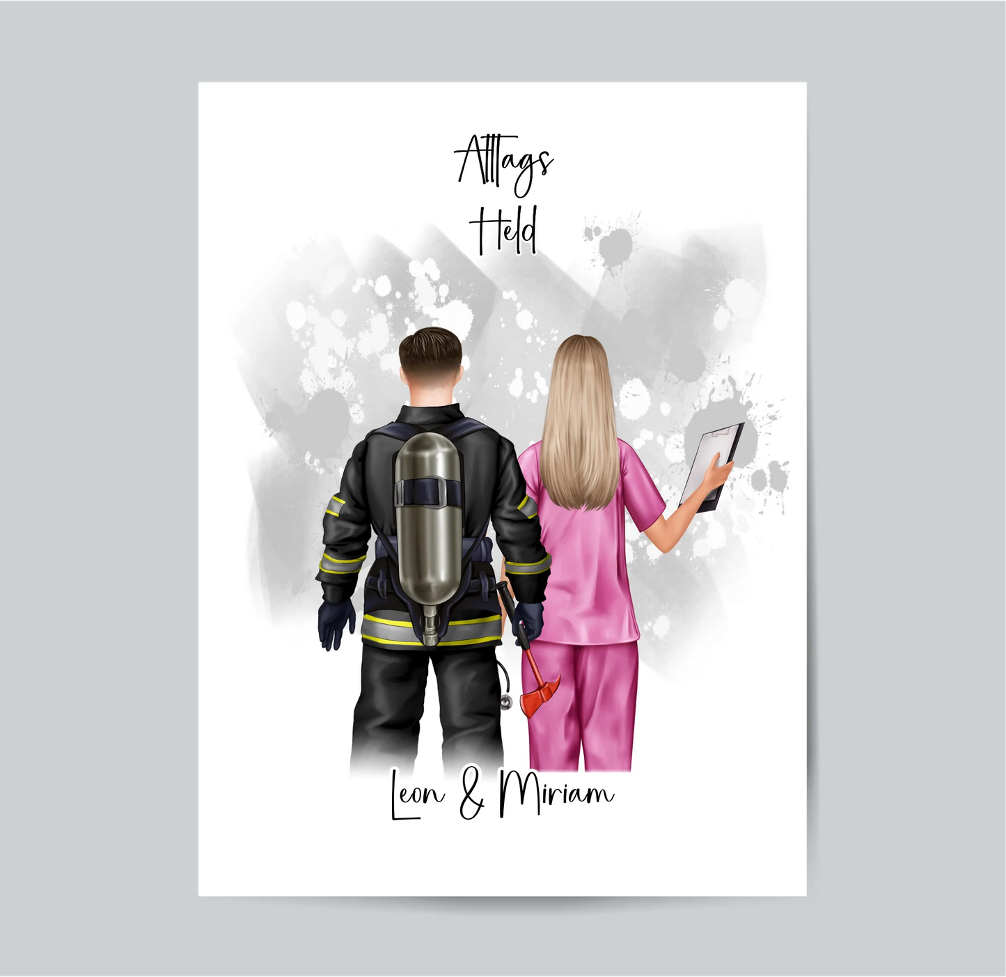 Feuerwehr & Krankenschwester Poster