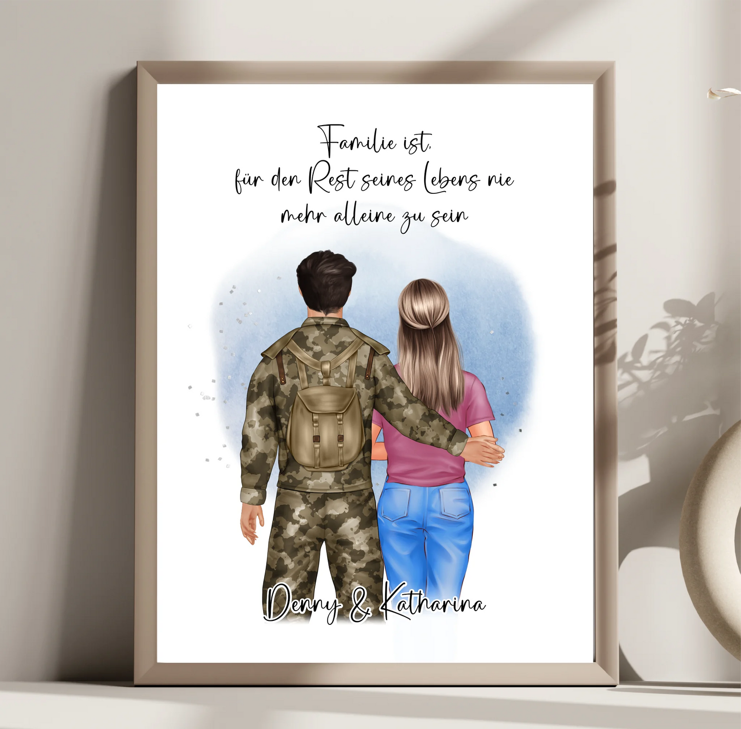Soldat/in & Frau + 1-2 Kinder Poster
