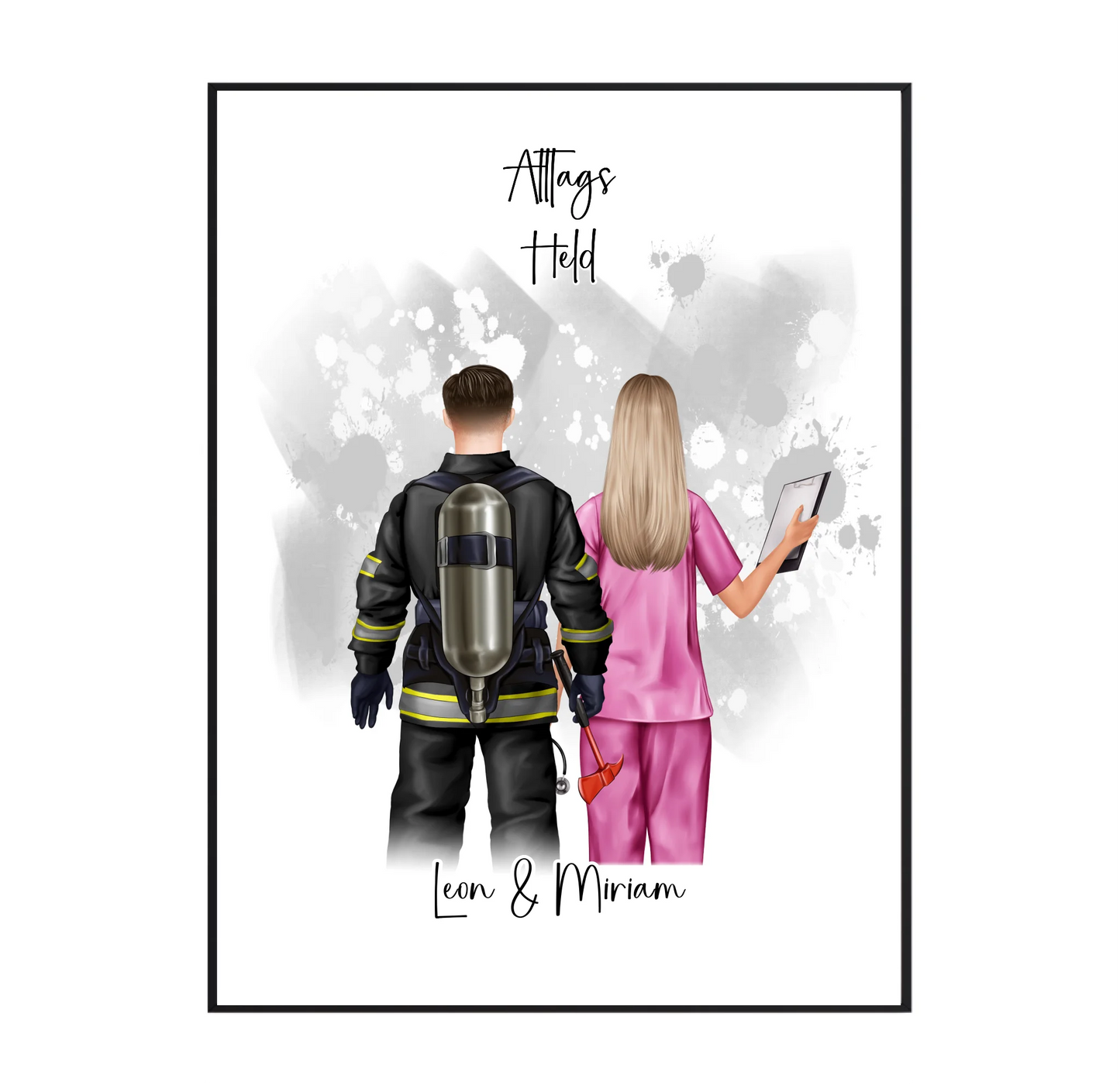 Feuerwehr & Krankenschwester Poster