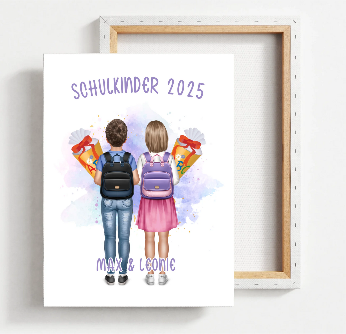 Schulkind Poster 1-2 Kinder für Jungen & Mädchen