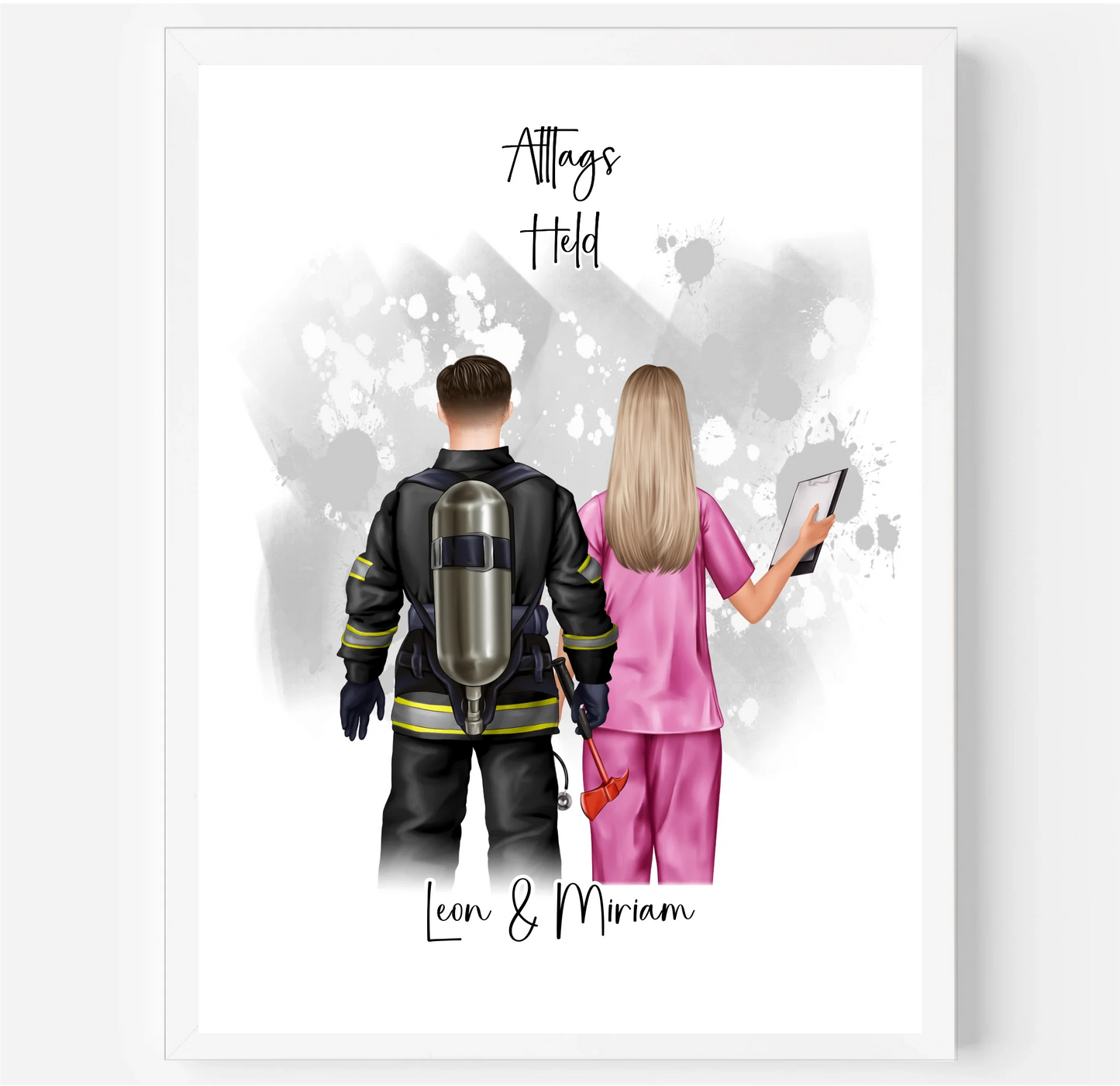 Feuerwehr & Krankenschwester Poster