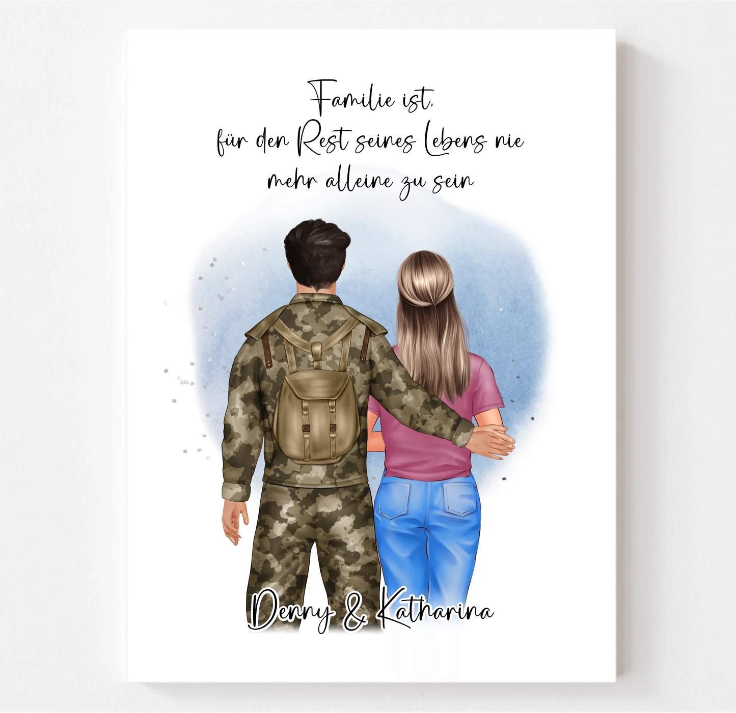 Soldat/in & Frau + 1-2 Kinder Poster