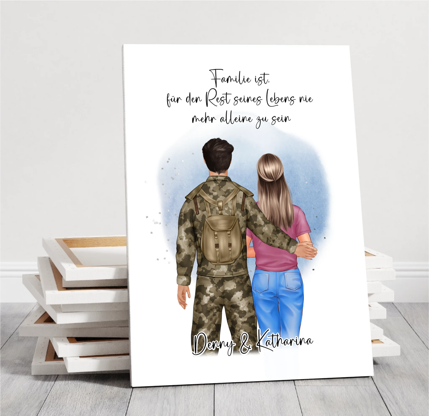 Soldat/in & Frau + 1-2 Kinder Poster