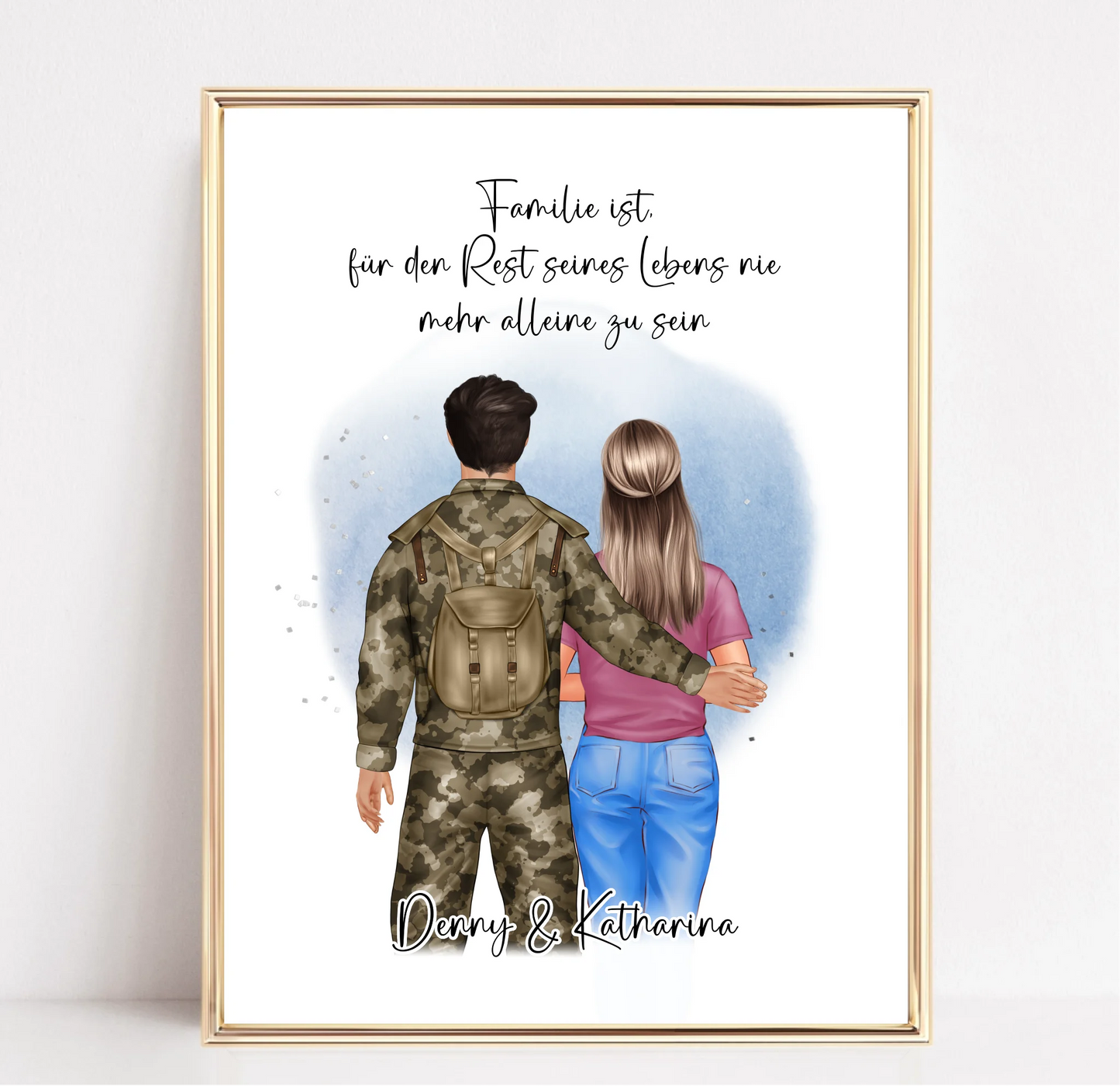 Soldat/in & Frau + 1-2 Kinder Poster