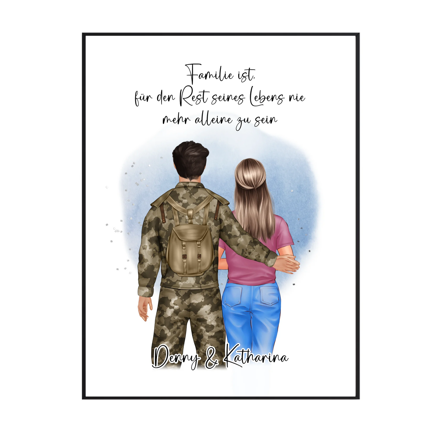 Soldat/in & Frau + 1-2 Kinder Poster