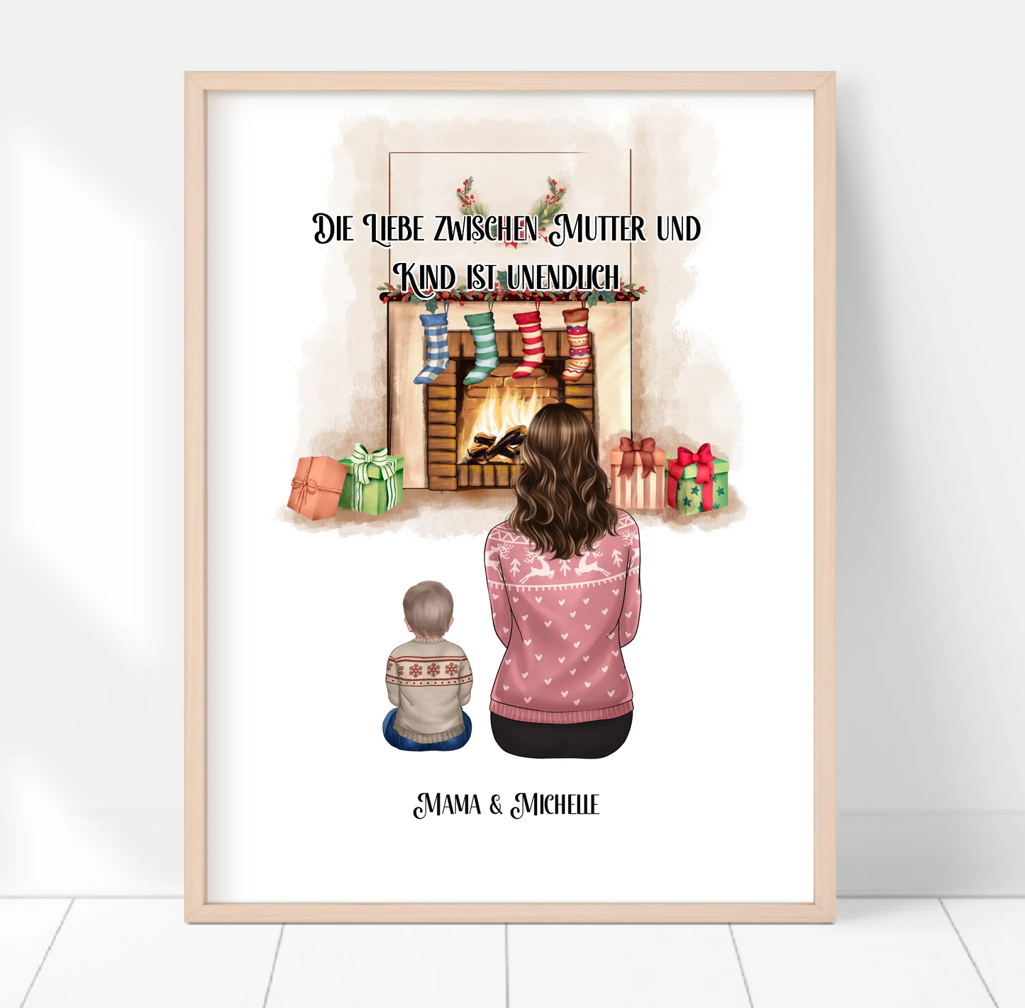 Mama & 1-3 Kinder Winter Poster
