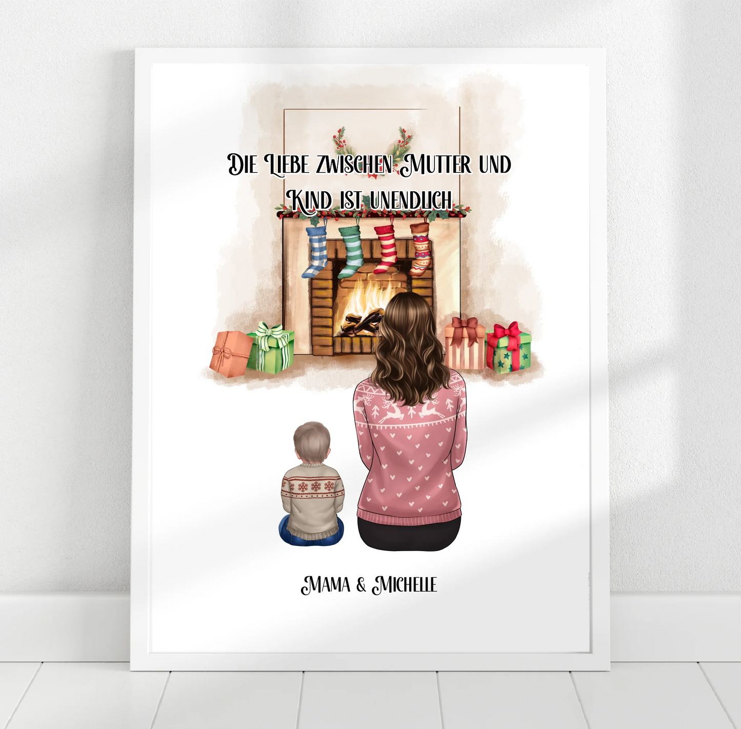 Mama & 1-3 Kinder Winter Poster