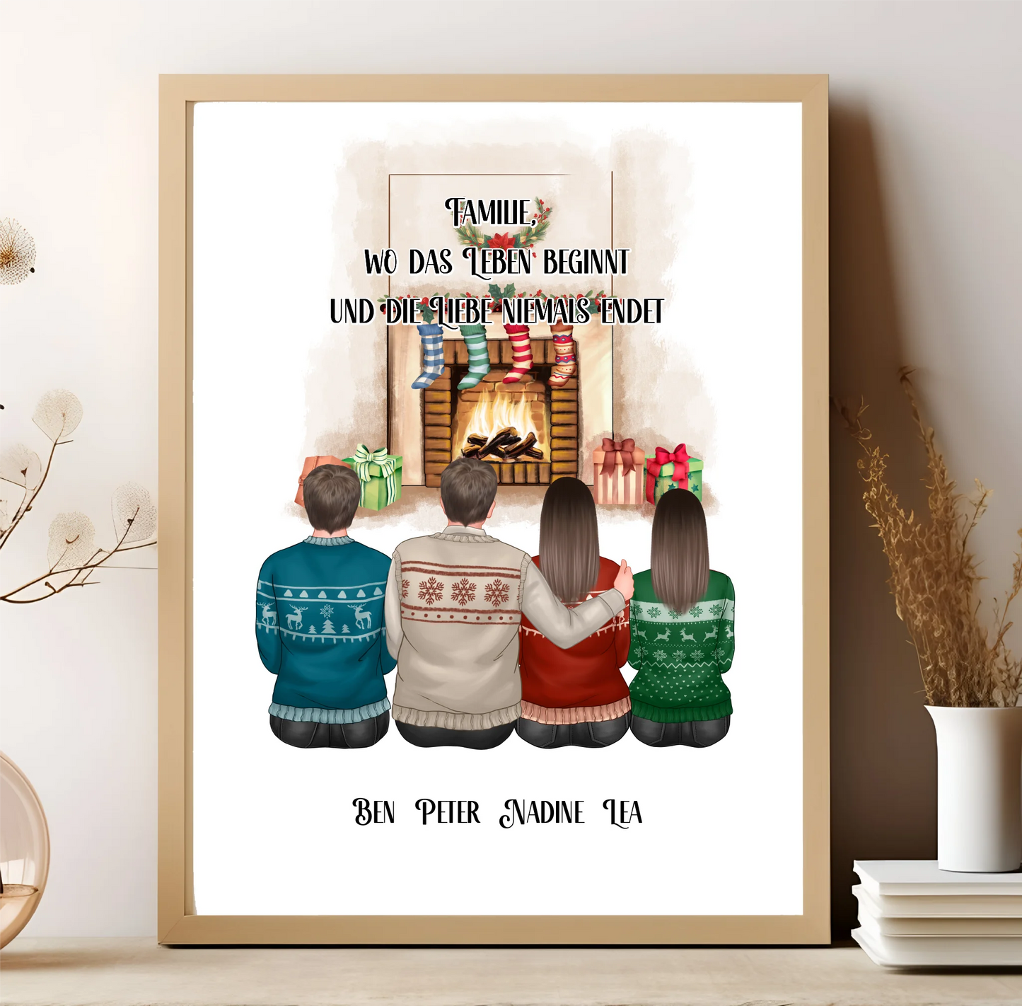 Winter familie 2-4 Personen verschiedene Varianten Poster