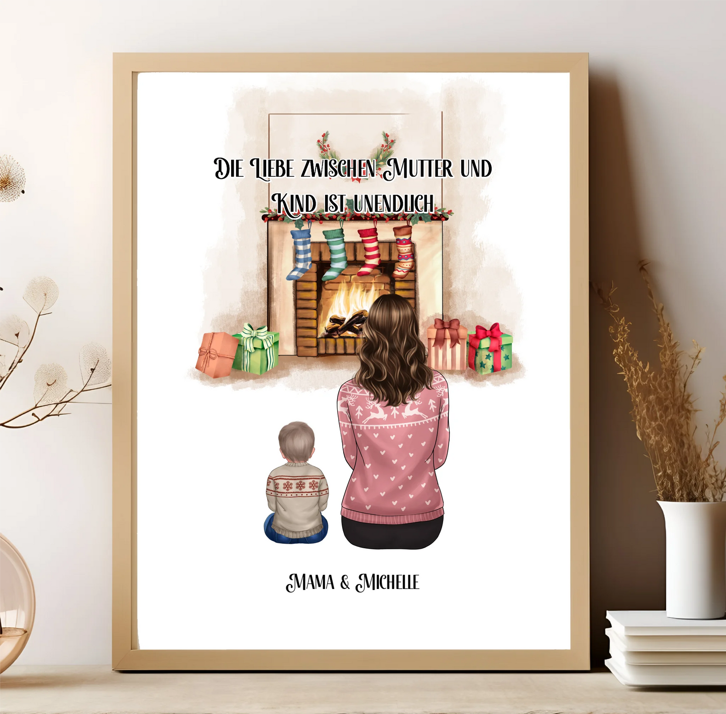 Mama & 1-3 Kinder Winter Poster