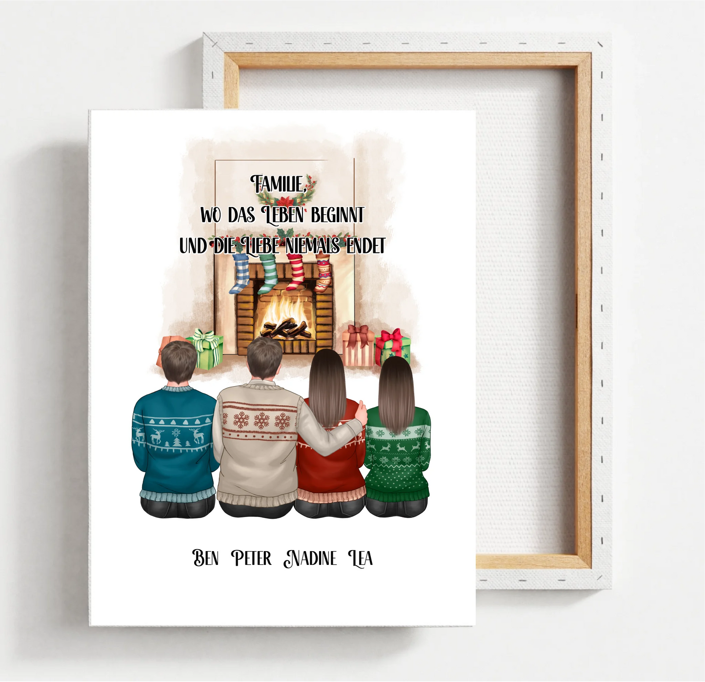 Winter familie 2-4 Personen verschiedene Varianten Poster