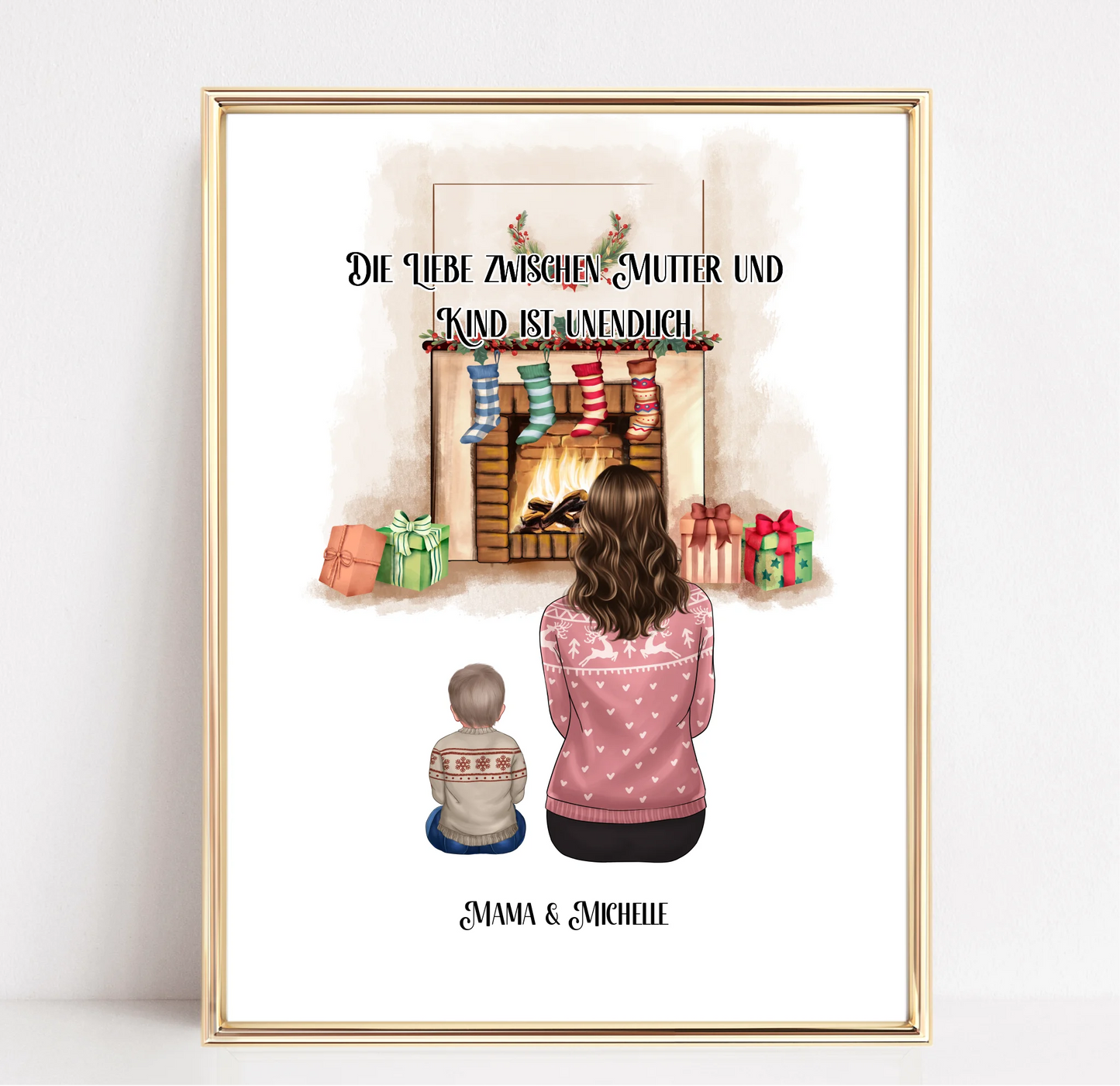 Mama & 1-3 Kinder Winter Poster