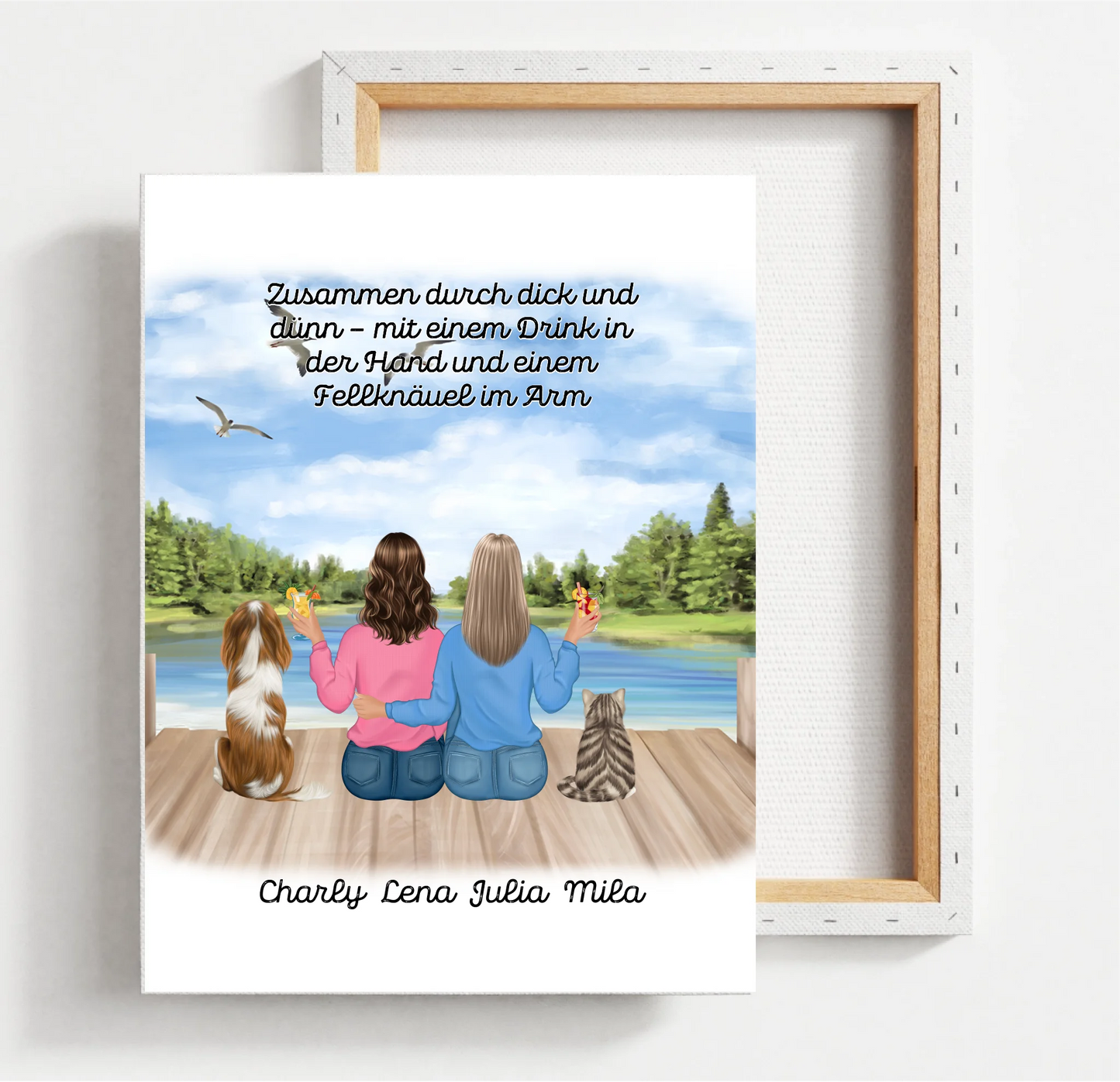 Freundinnen mit Haustier Poster