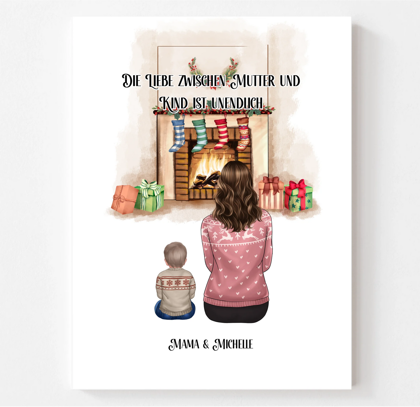 Mama & 1-3 Kinder Winter Poster