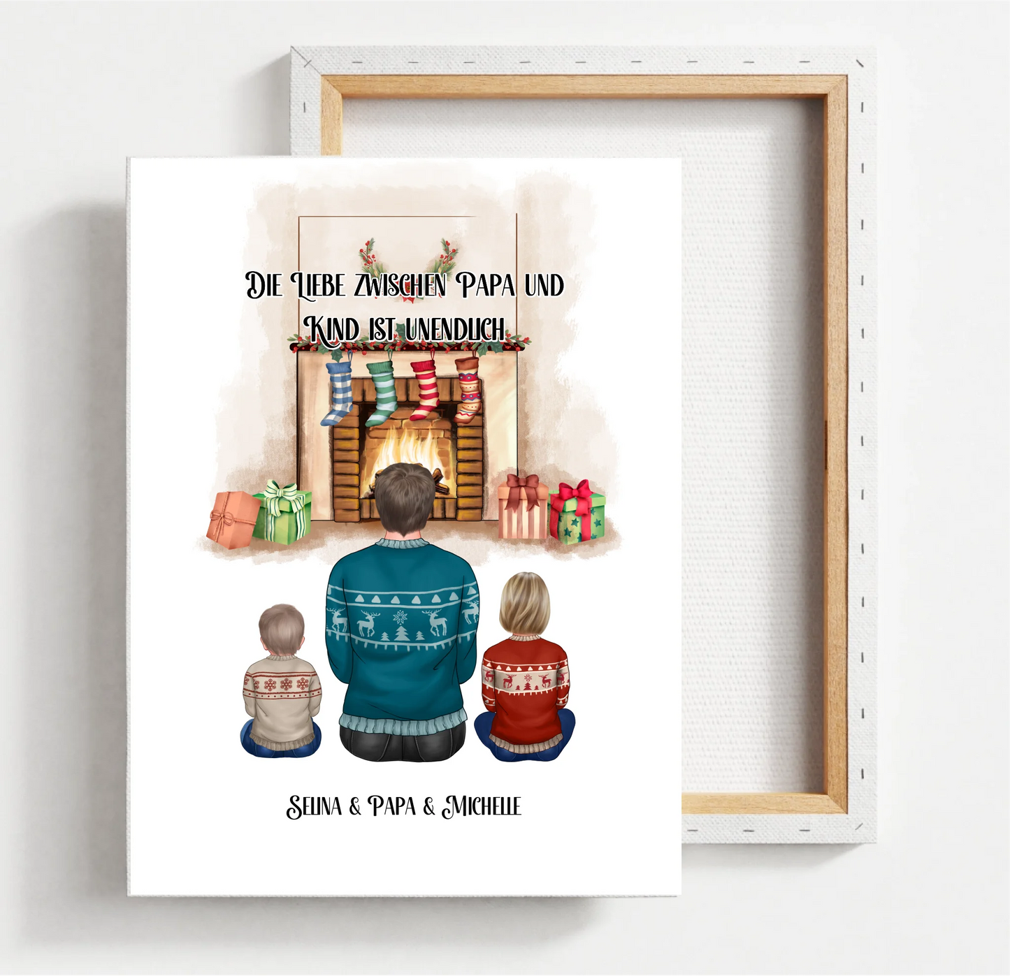Papa & 1-3 Kinder Winter Poster