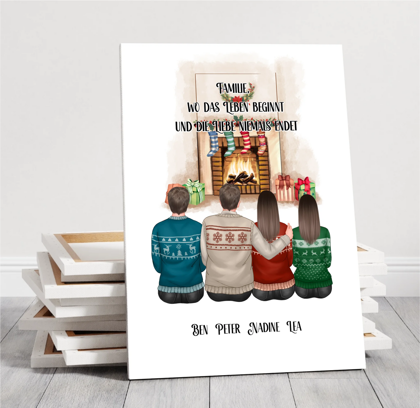 Winter familie 2-4 Personen verschiedene Varianten Poster
