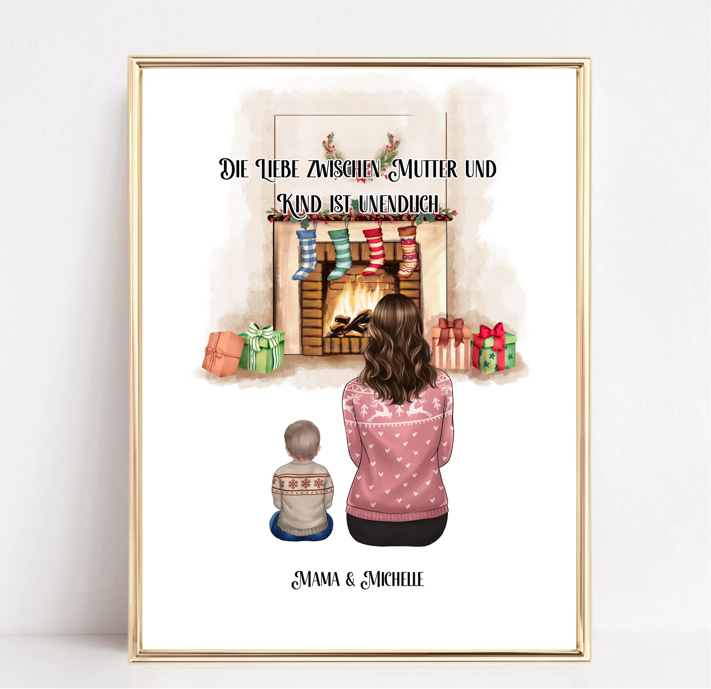 Mama & 1-3 Kinder Winter Poster