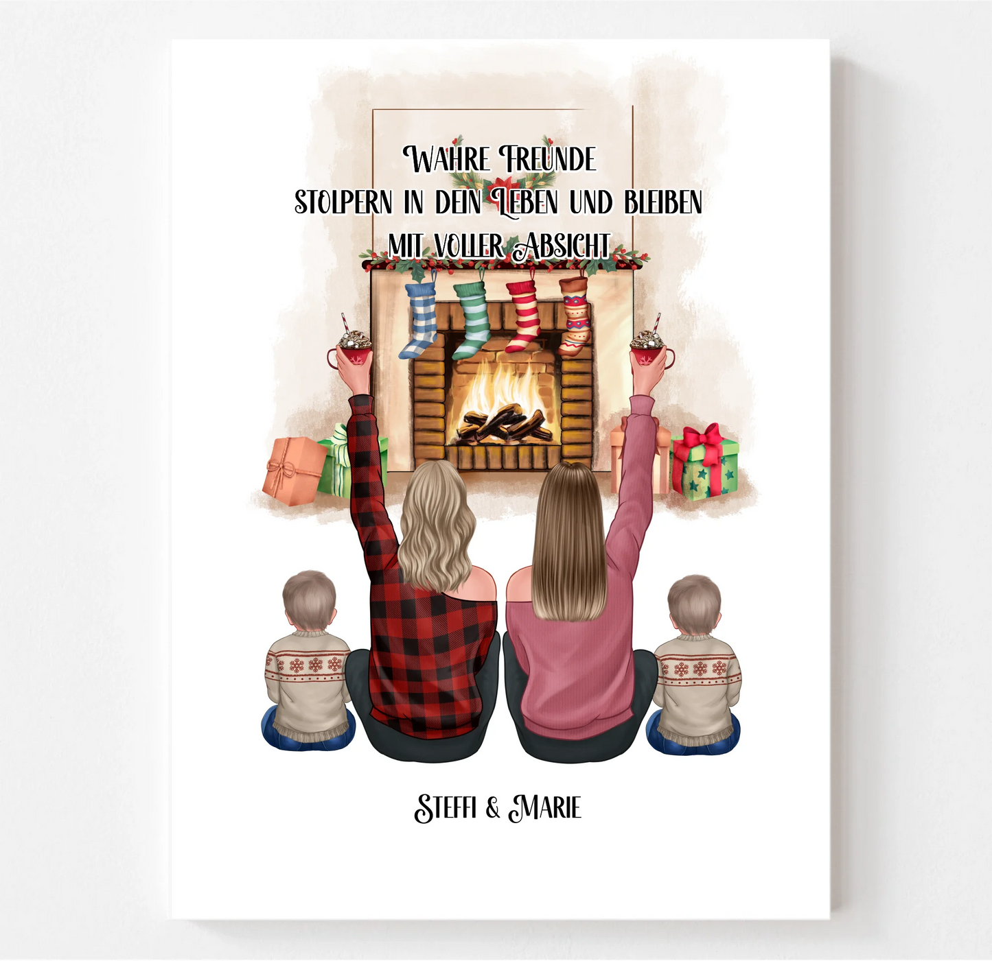 Freundinnen mit Kinder Winter Poster