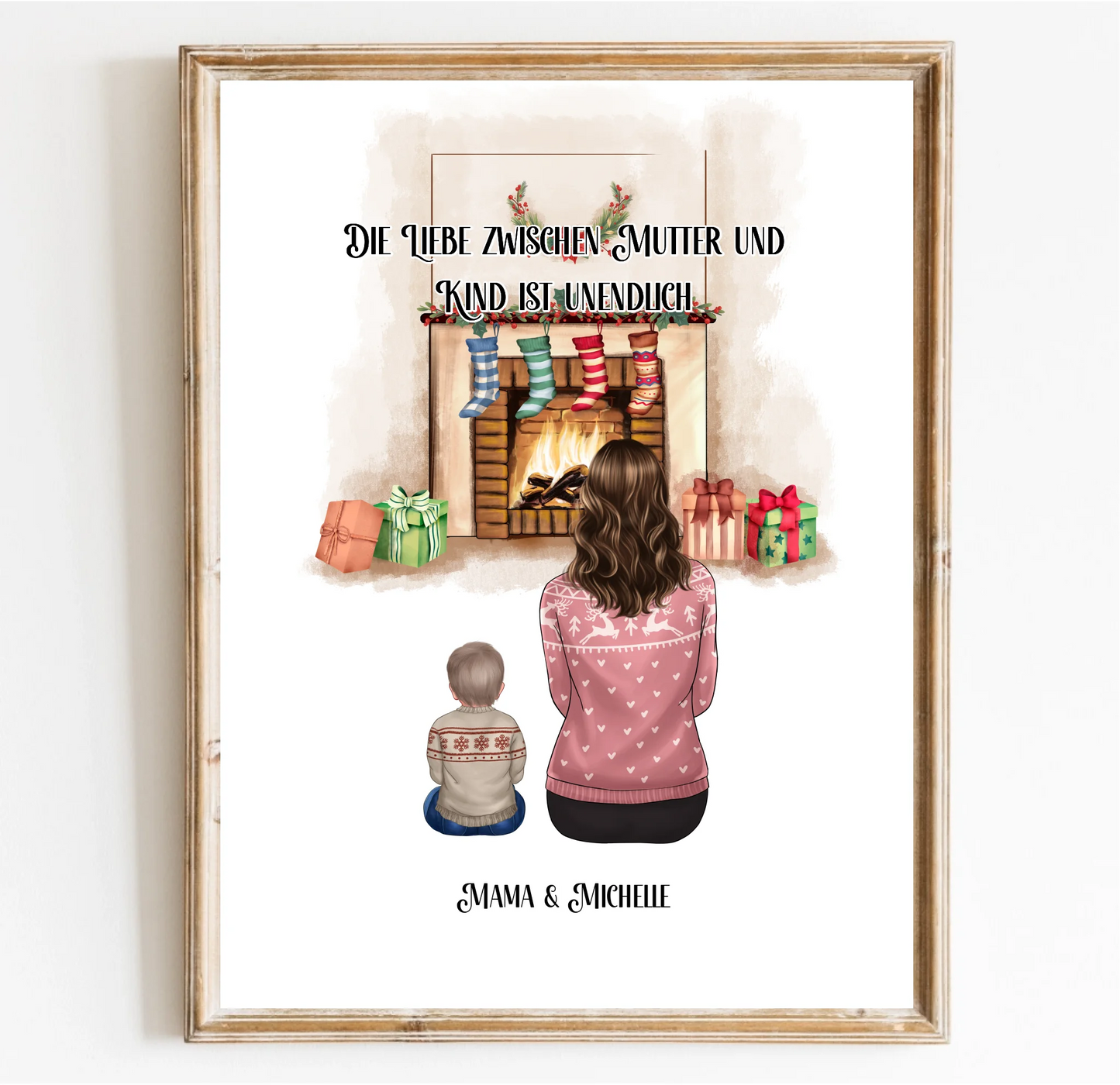 Mama & 1-3 Kinder Winter Poster