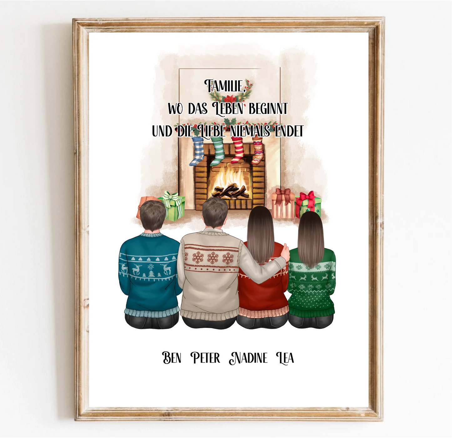 Winter familie 2-4 Personen verschiedene Varianten Poster
