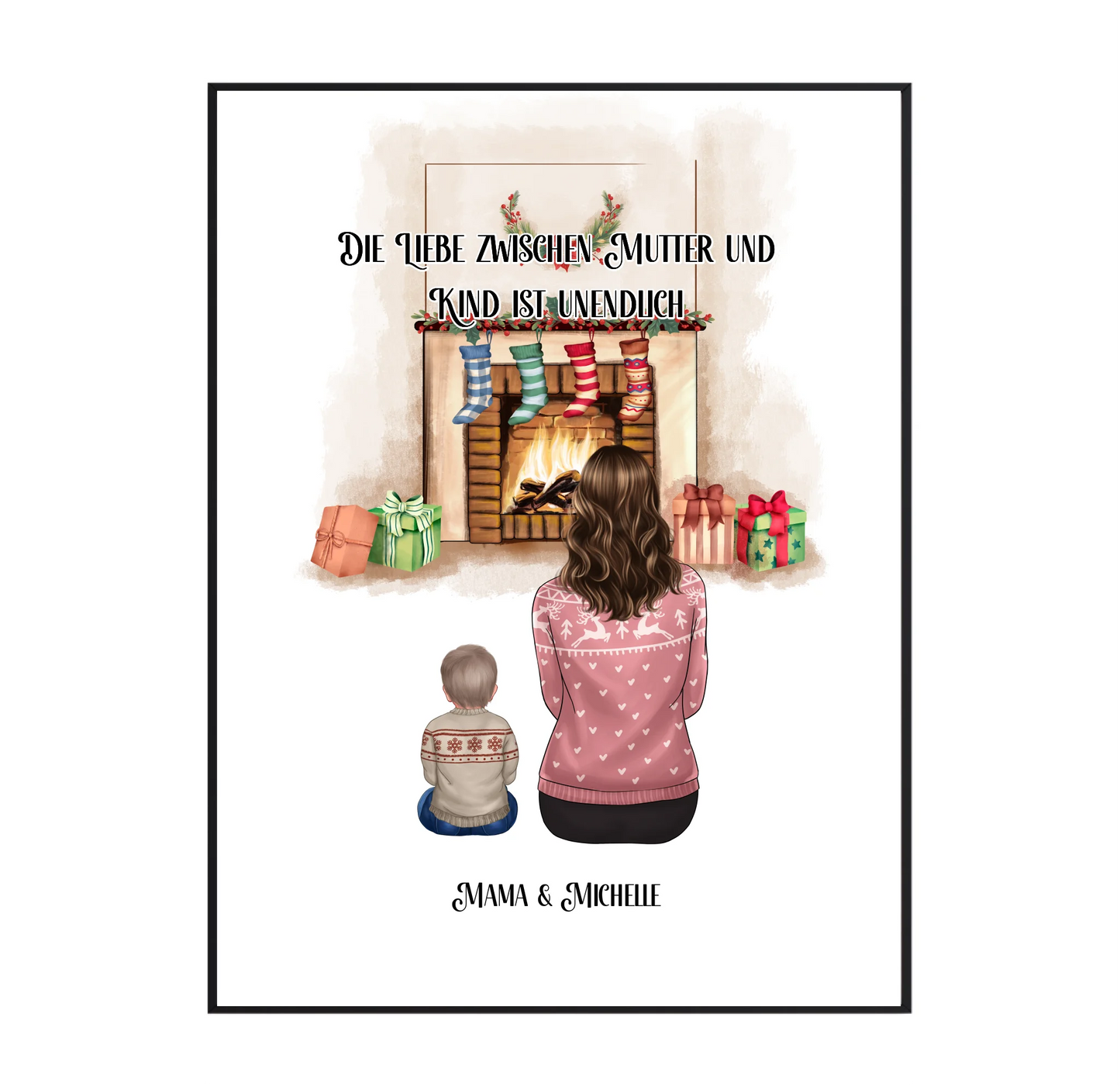 Mama & 1-3 Kinder Winter Poster