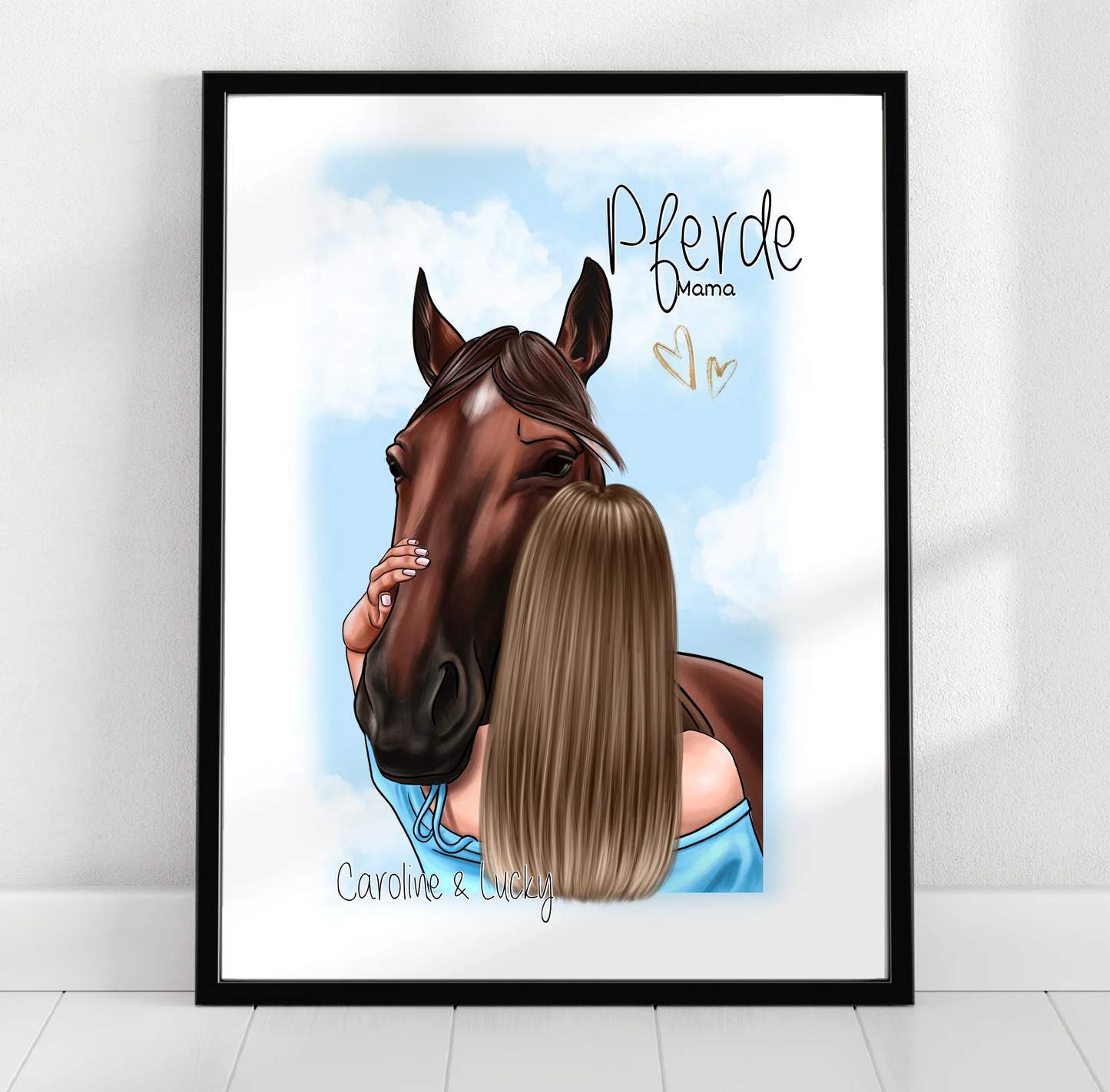 Frau mit Pferd Poster