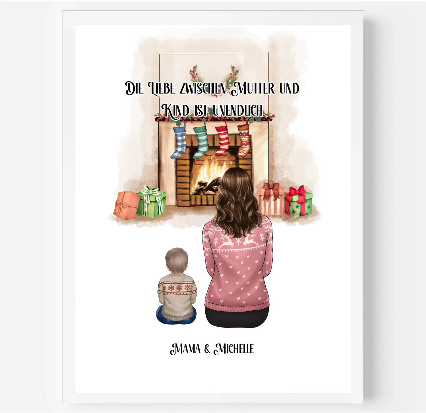 Mama & 1-3 Kinder Winter Poster