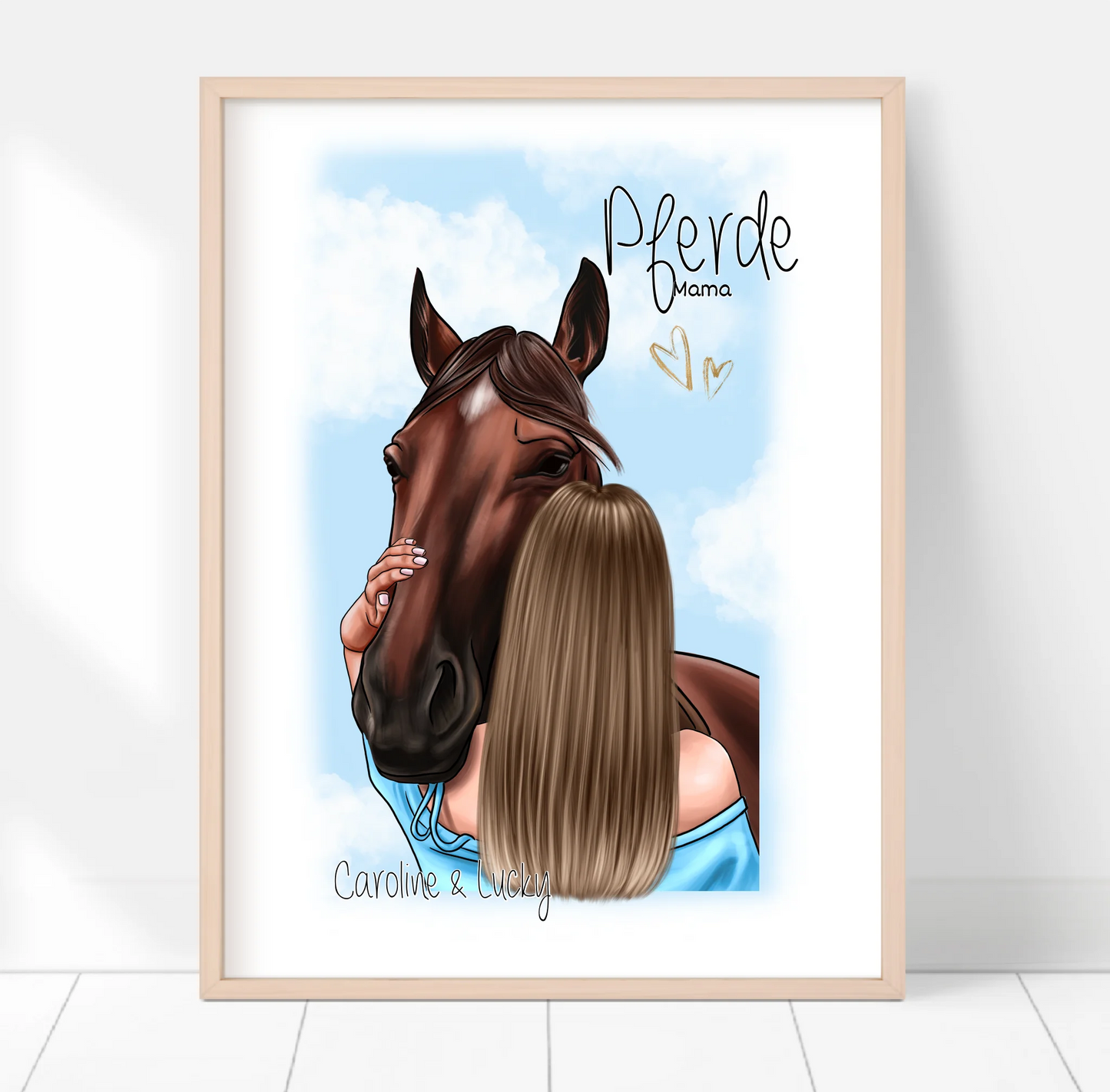 Frau mit Pferd Poster