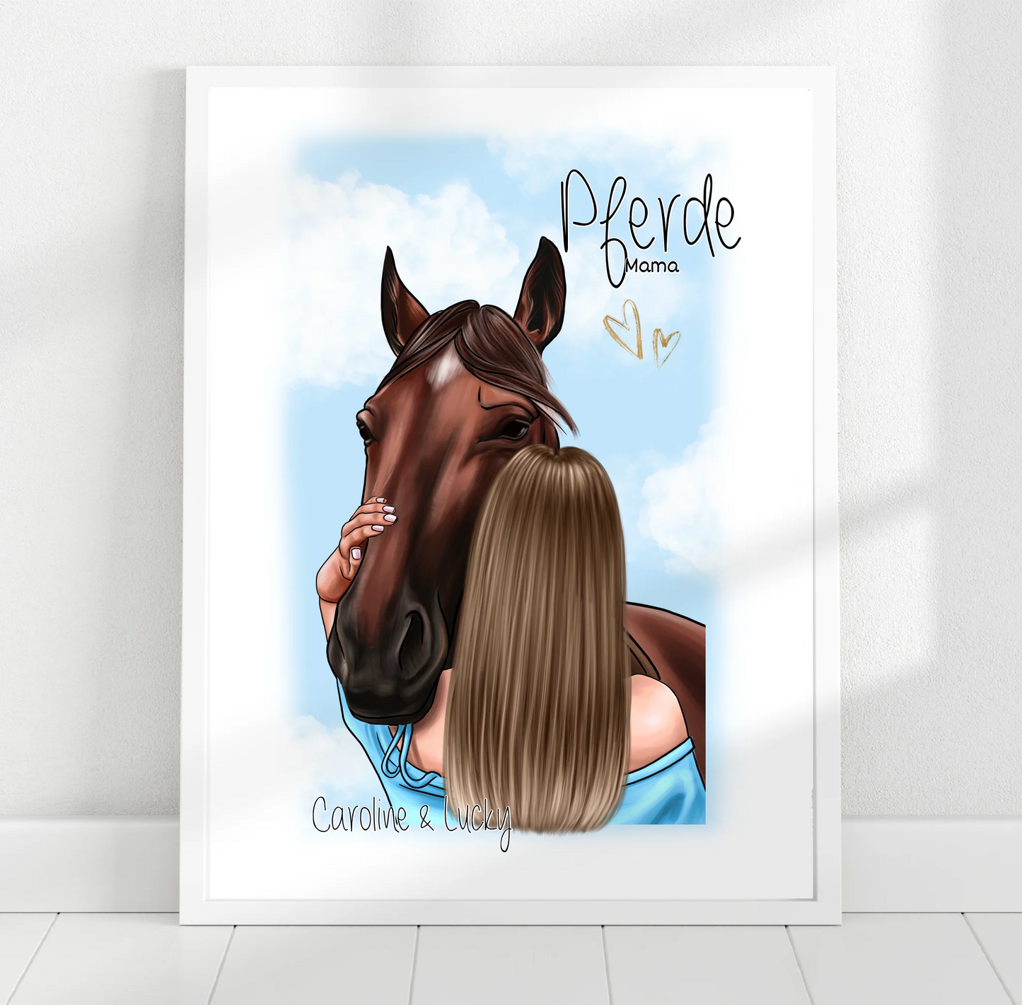 Frau mit Pferd Poster