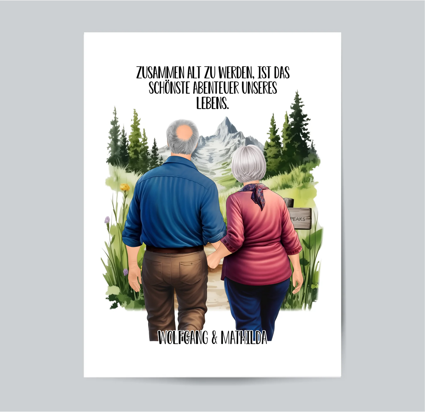 Älteres Paar von hinten Poster