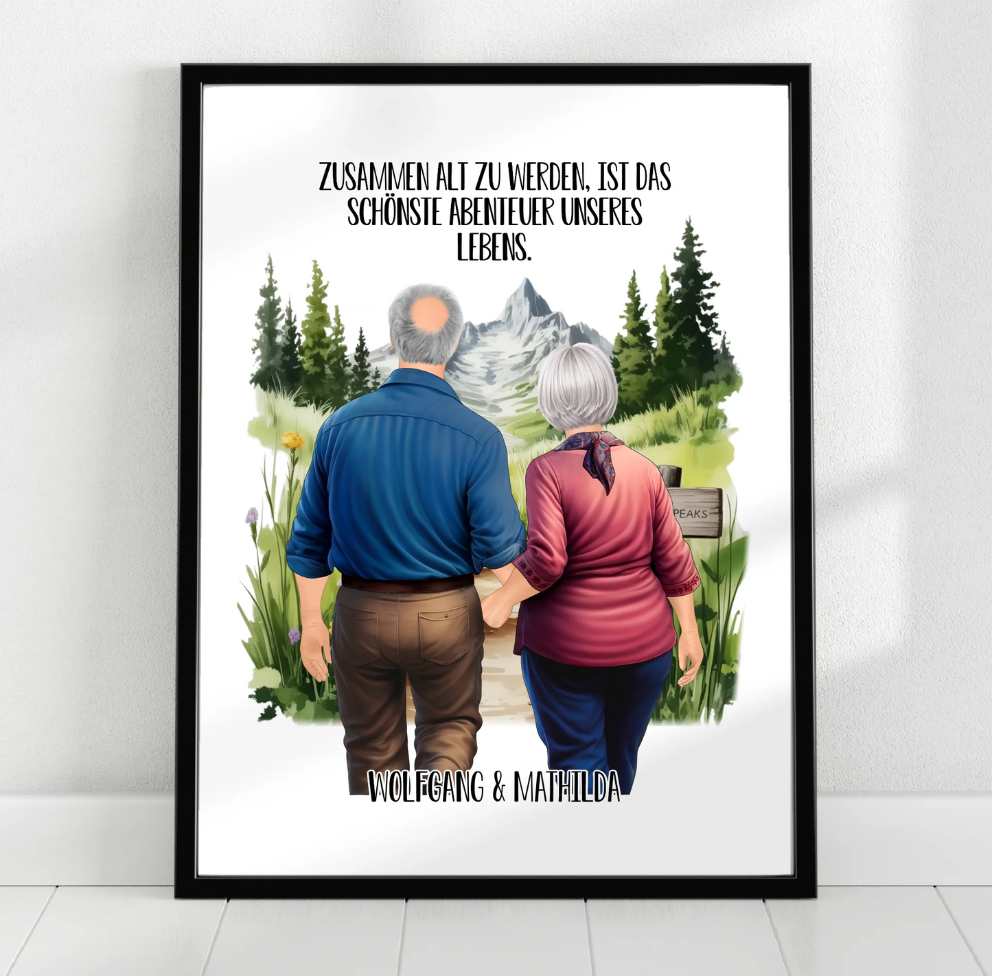 Älteres Paar von hinten Poster