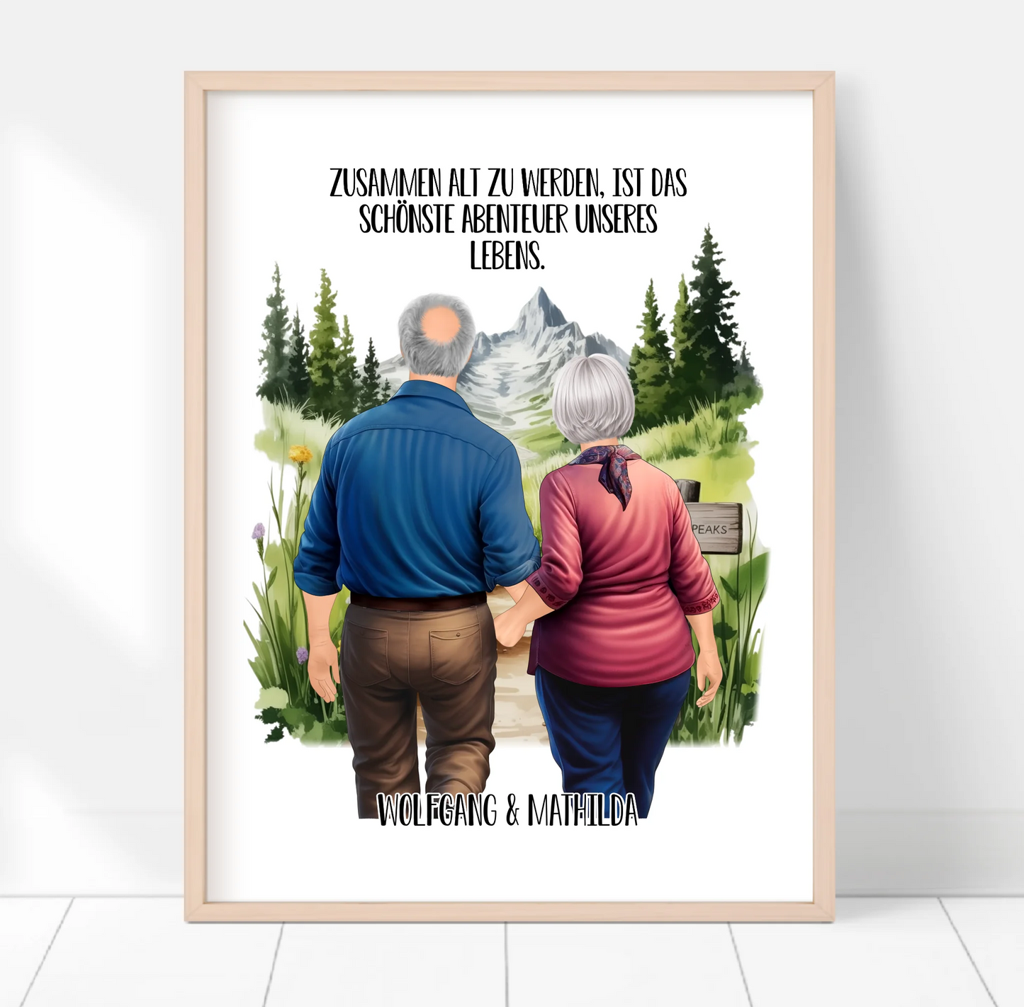 Älteres Paar von hinten Poster
