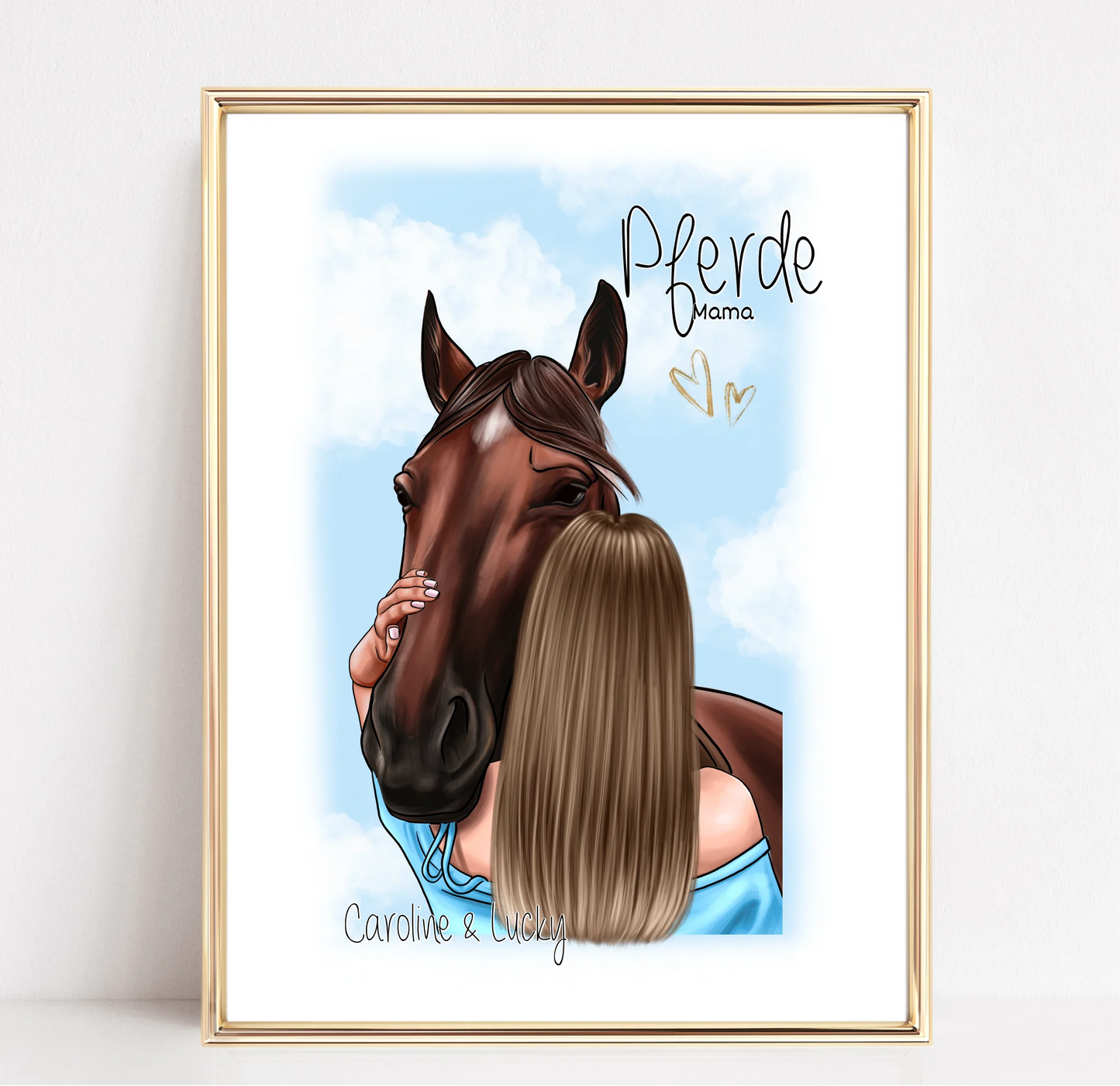 Frau mit Pferd Poster