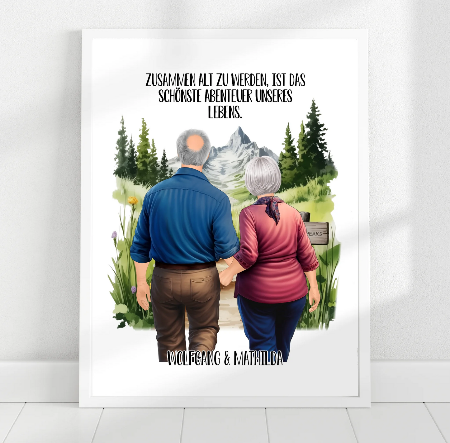 Älteres Paar von hinten Poster