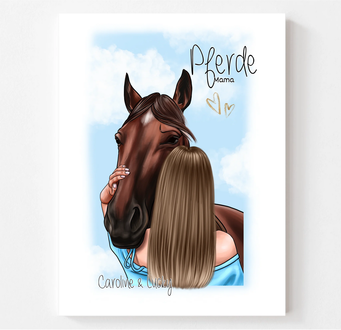 Frau mit Pferd Poster
