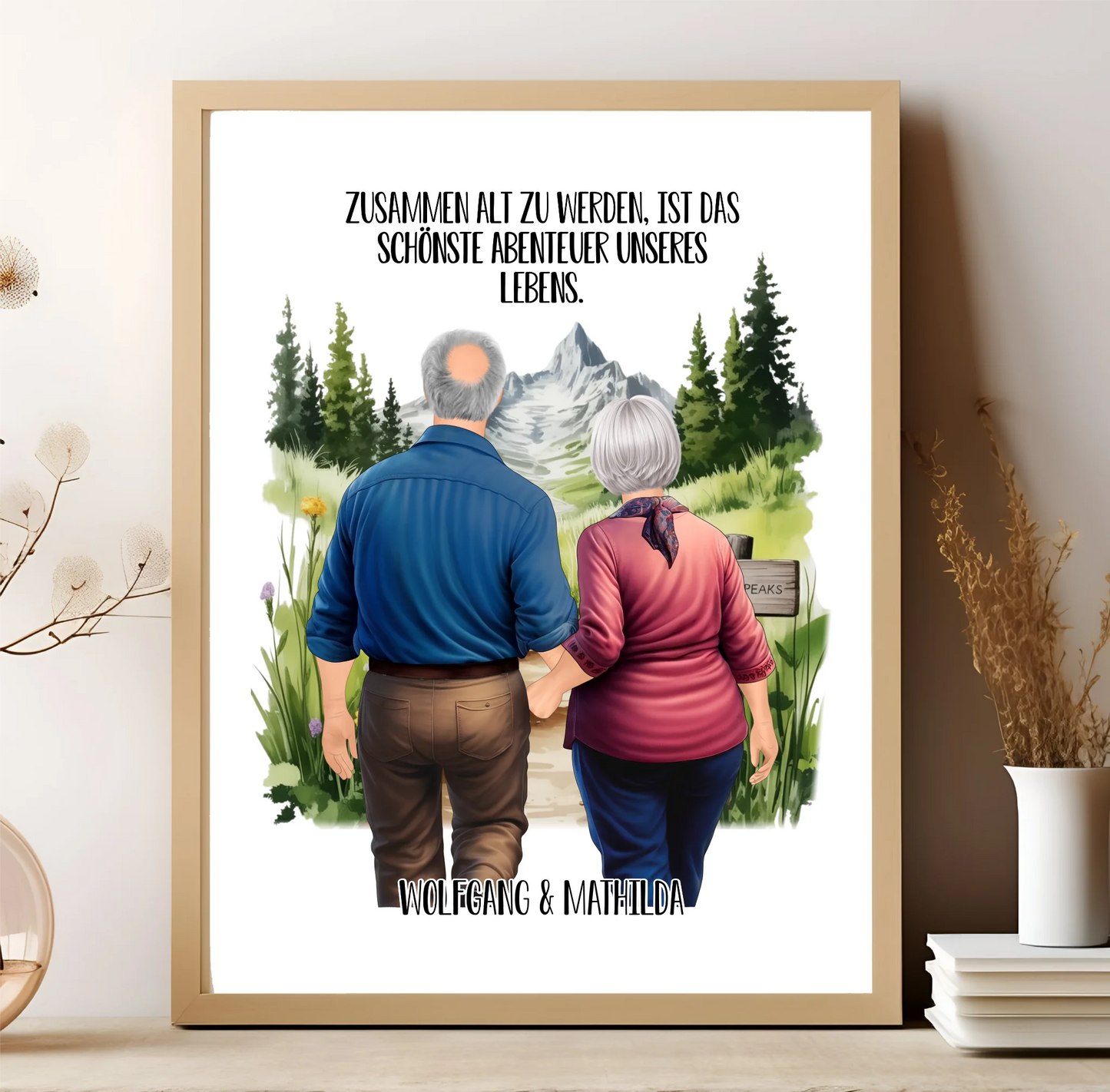 Älteres Paar von hinten Poster