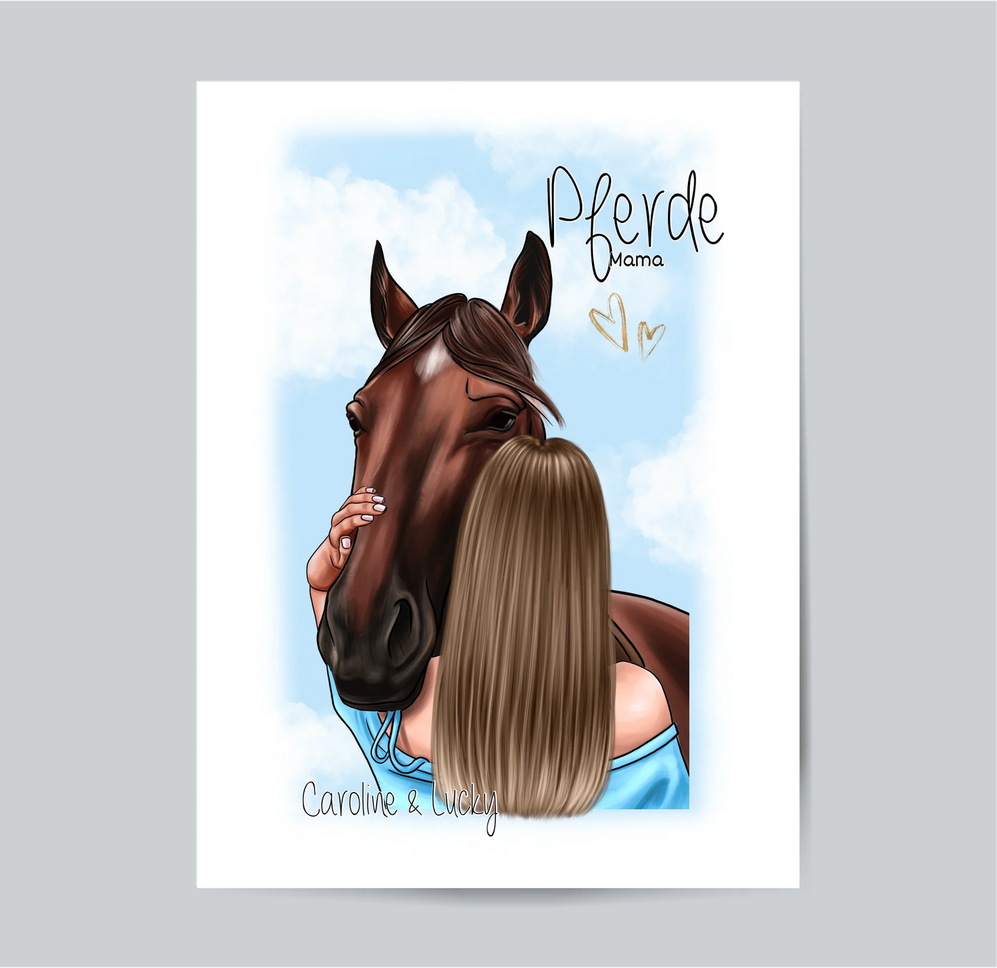 Frau mit Pferd Poster