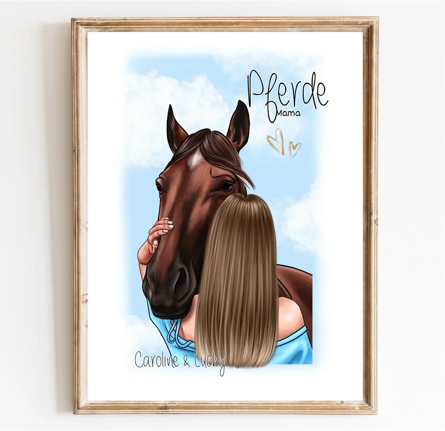 Frau mit Pferd Poster