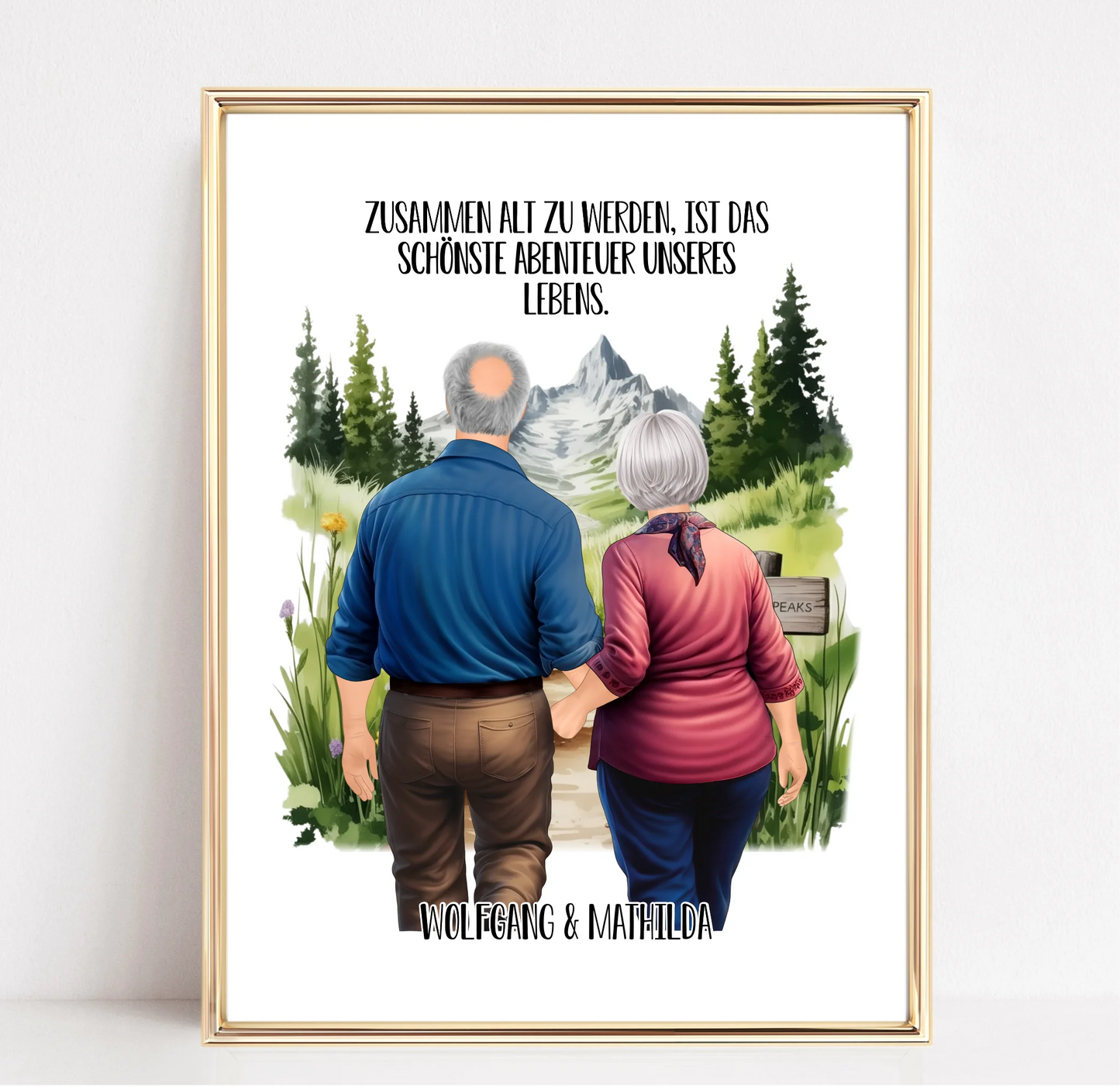 Älteres Paar von hinten Poster