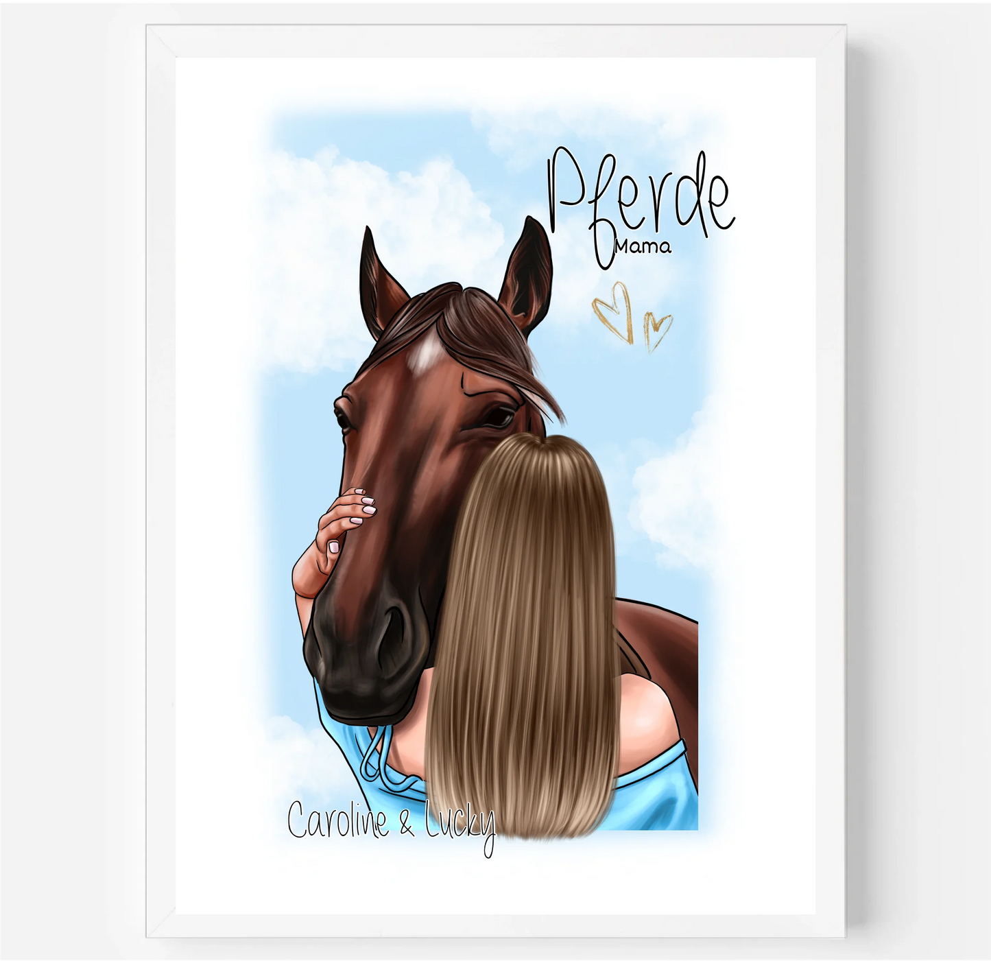 Frau mit Pferd Poster