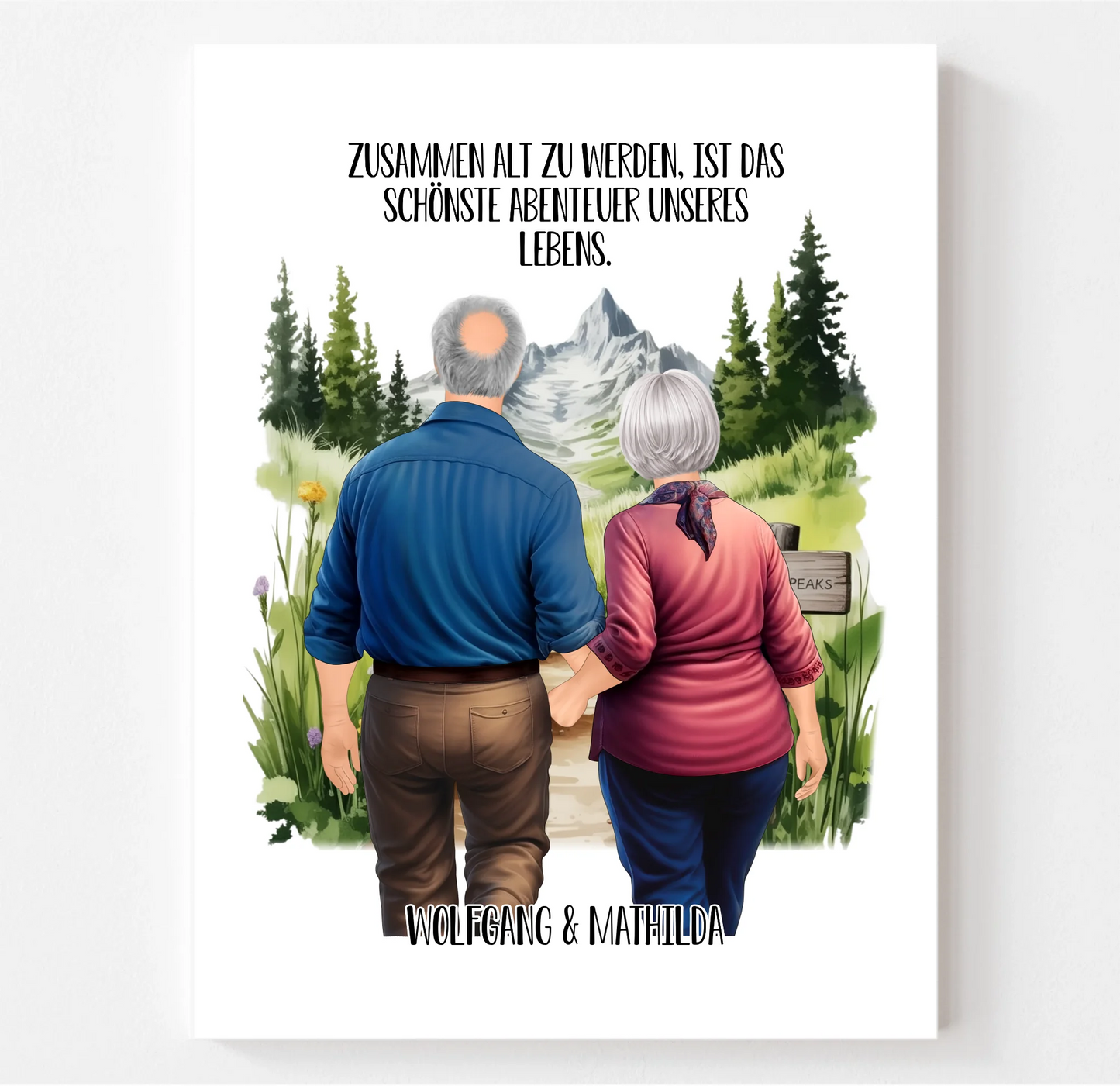 Älteres Paar von hinten Poster