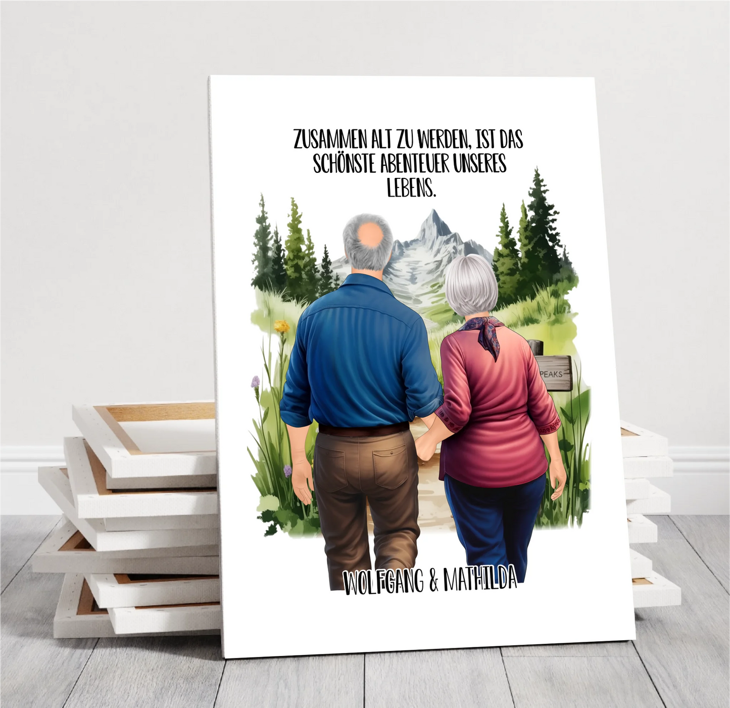 Älteres Paar von hinten Poster