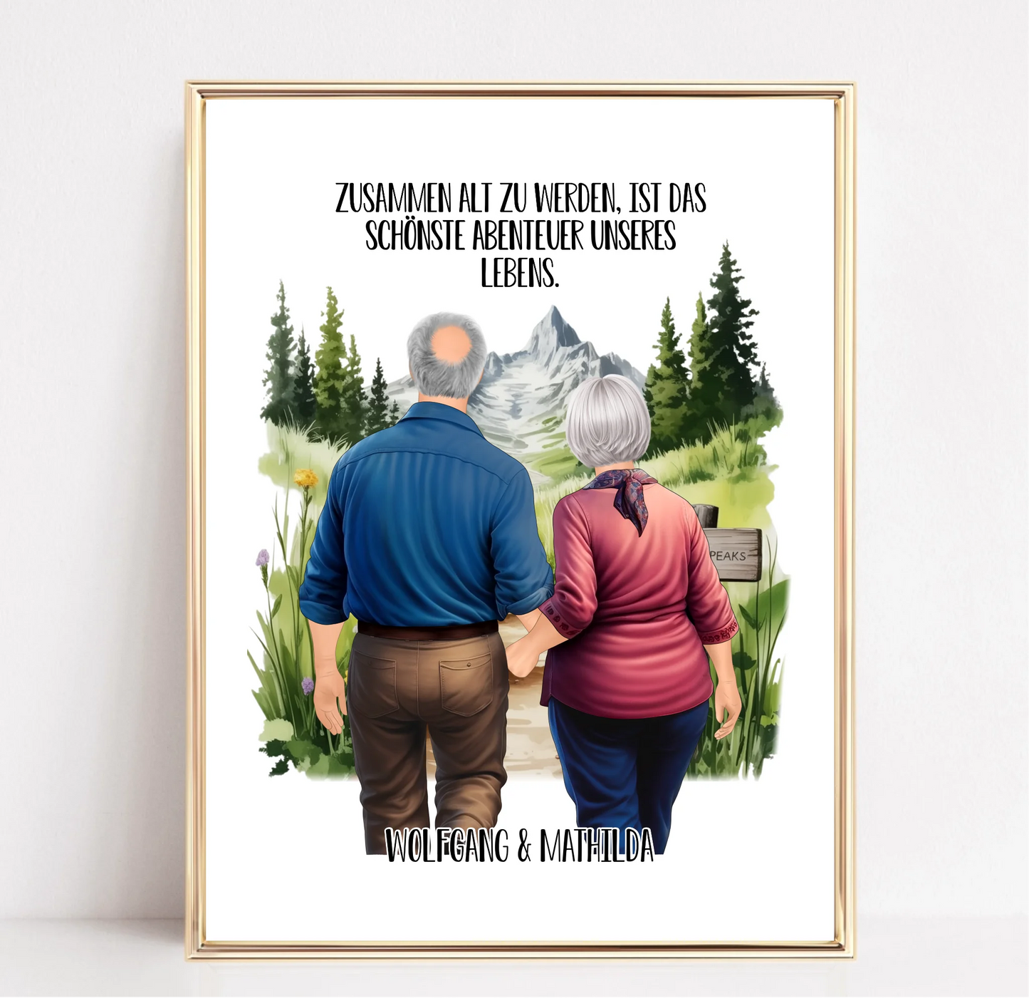 Älteres Paar von hinten Poster