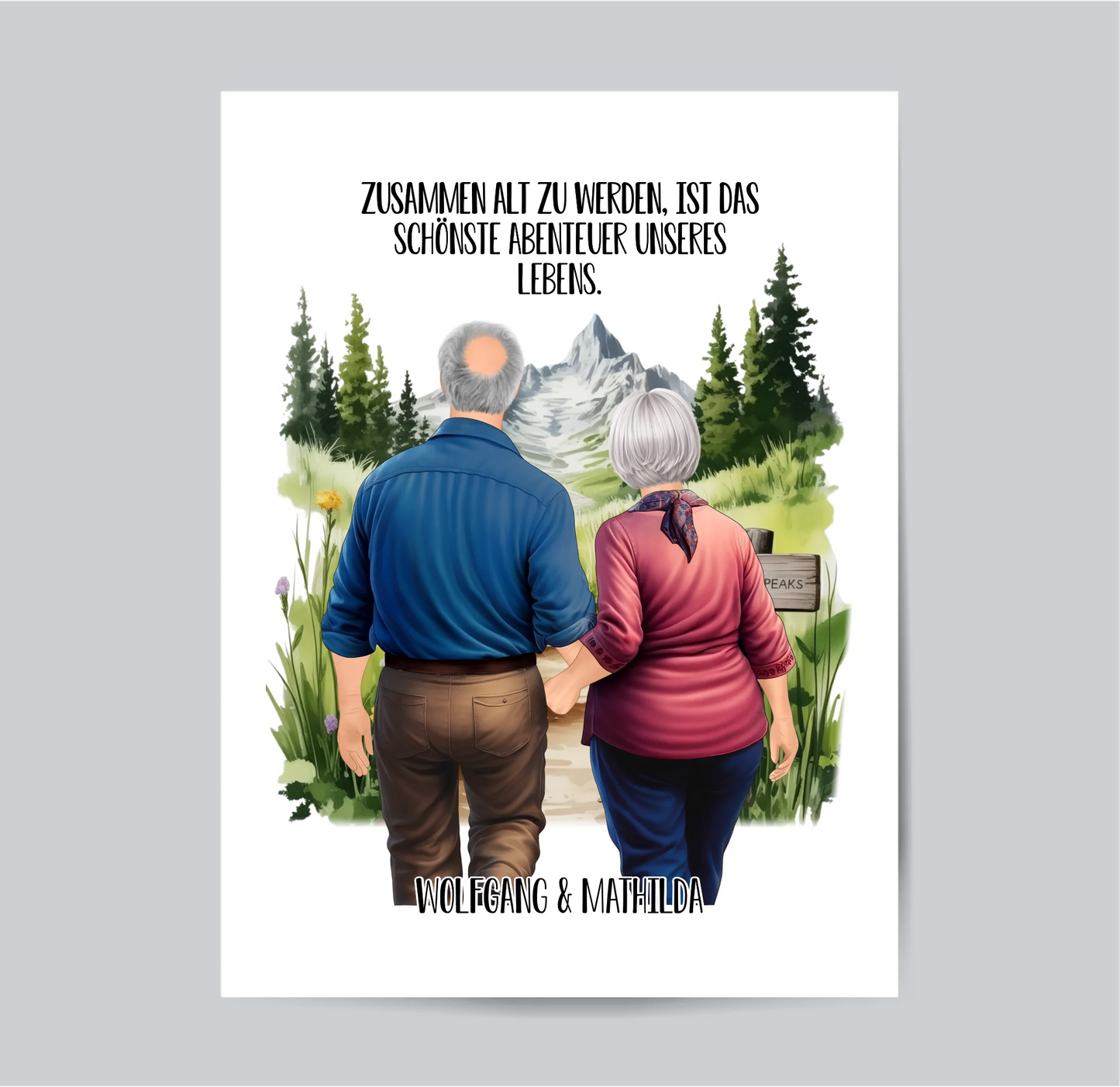 Älteres Paar von hinten Poster