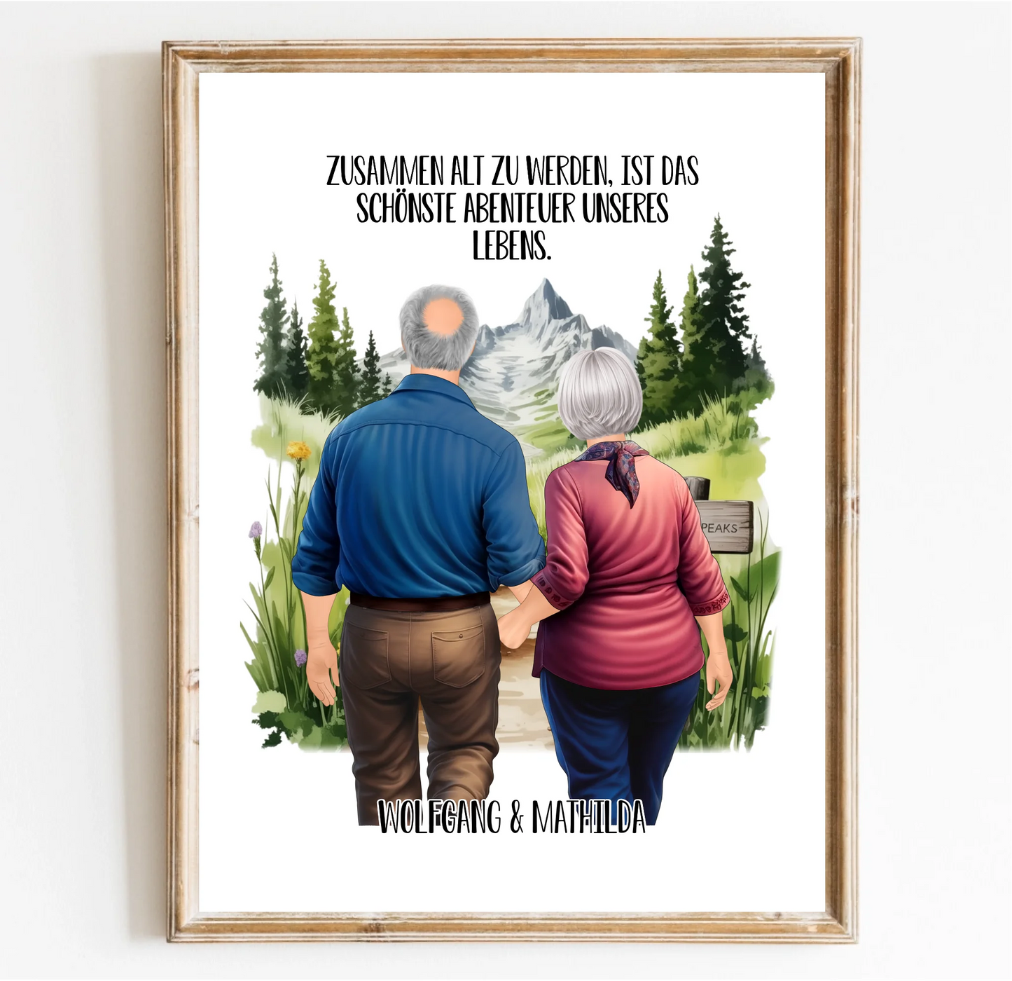Älteres Paar von hinten Poster