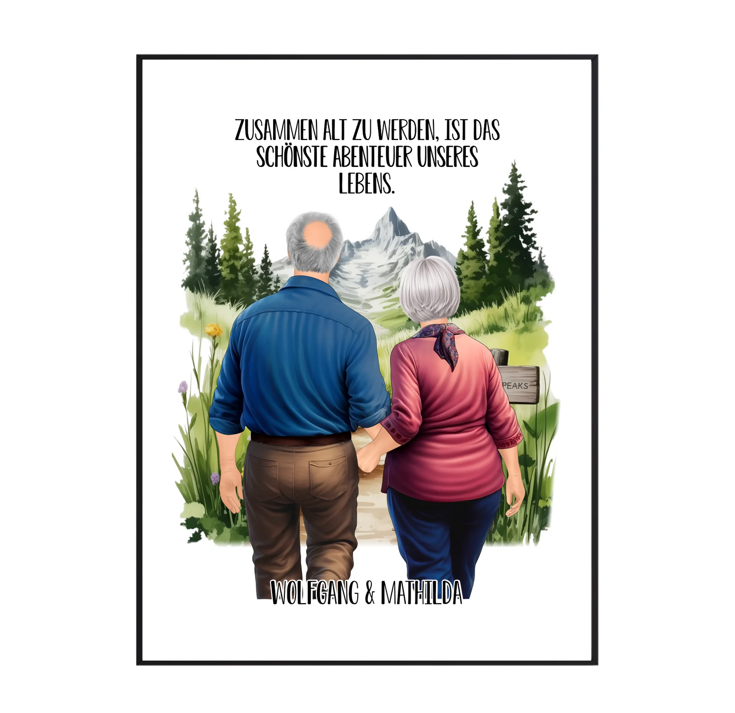 Älteres Paar von hinten Poster