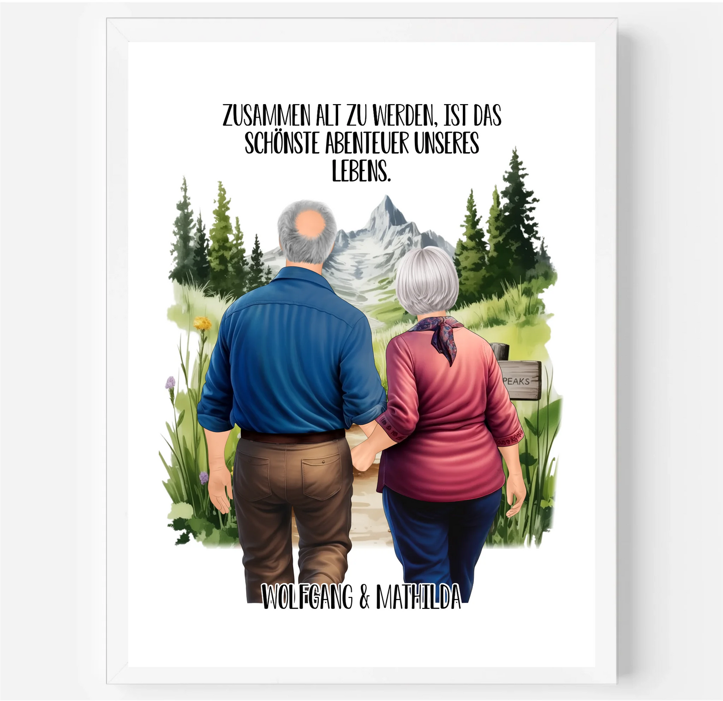 Älteres Paar von hinten Poster