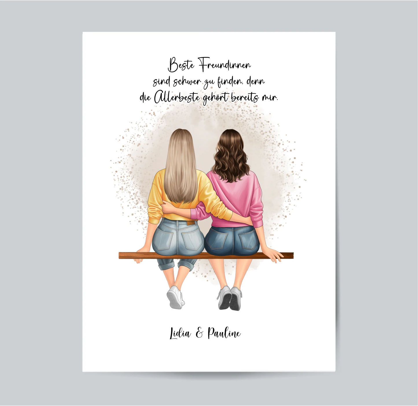 Freundinnen sitzend Poster