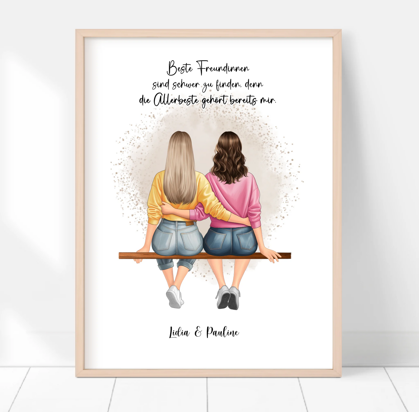 Freundinnen sitzend Poster
